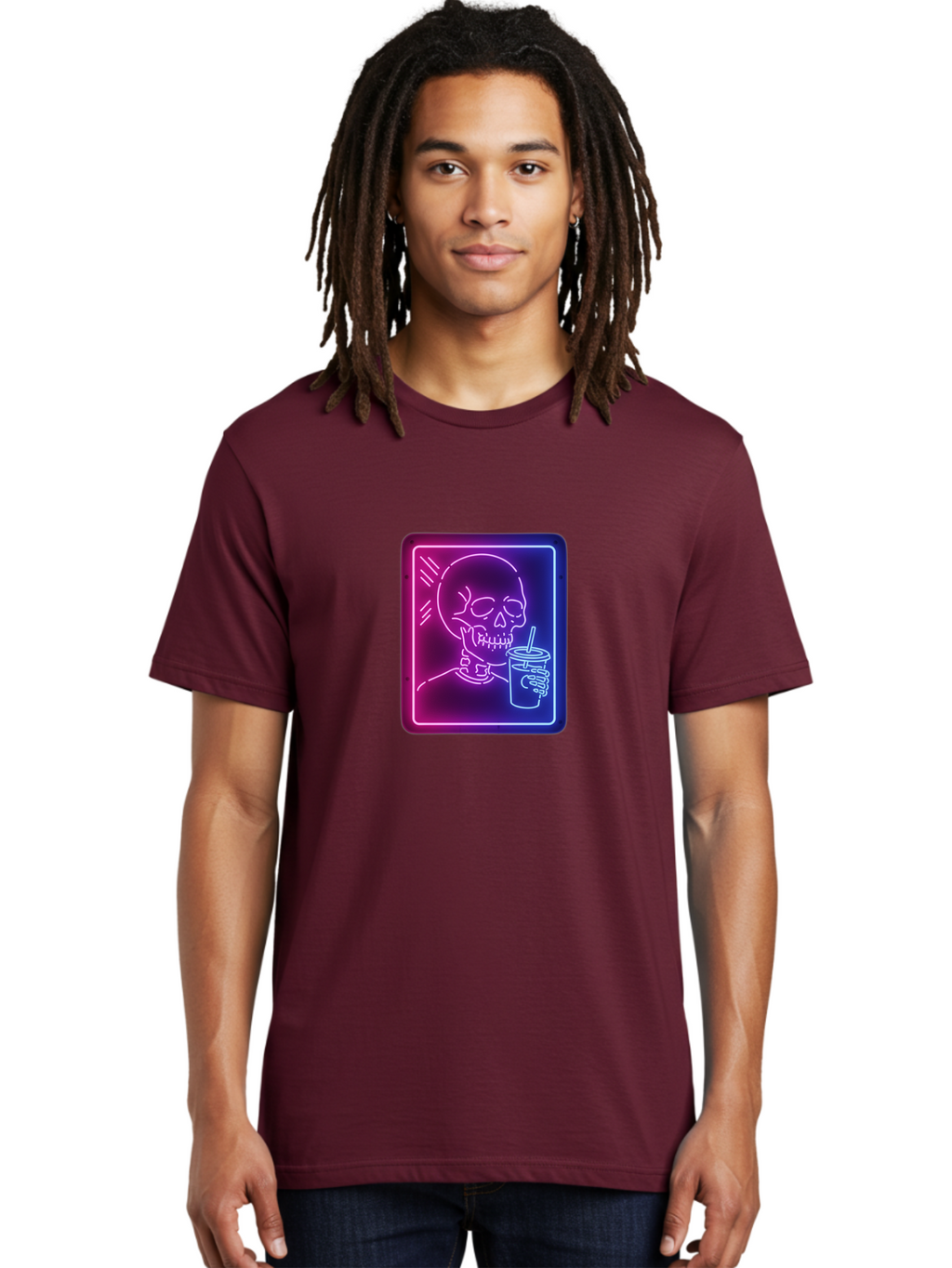 Neon-Skeleton-Drinking Men'S Graphic Tee, 100% Cotton, Comfortable Casual Summer Wear, Machine Washable, Vintage Camera, Old Camera, Antique Camera, Black Camera, Classic Photography, Photography Equipment, Nostalgic Device, Film Camera, Bak941