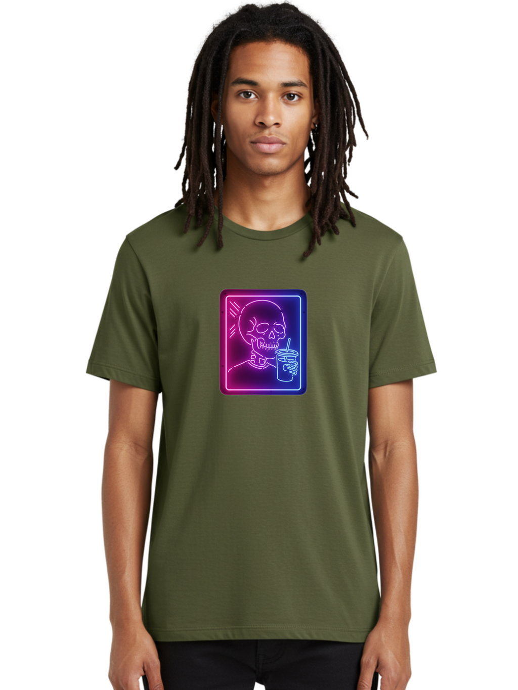 Neon-Skeleton-Drinking Men'S Graphic Tee, 100% Cotton, Comfortable Casual Summer Wear, Machine Washable, Vintage Camera, Old Camera, Antique Camera, Black Camera, Classic Photography, Photography Equipment, Nostalgic Device, Film Camera, Bak941