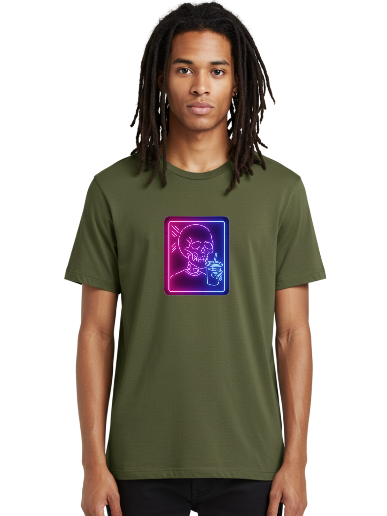 Neon-Skeleton-Drinking Men'S Graphic Tee, 100% Cotton, Comfortable Casual Summer Wear, Machine Washable, Vintage Camera, Old Camera, Antique Camera, Black Camera, Classic Photography, Photography Equipment, Nostalgic Device, Film Camera, Bak941