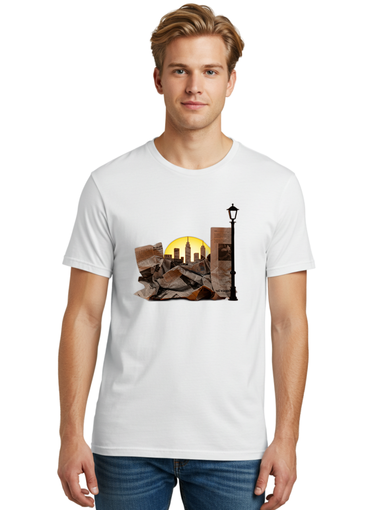 New-York-City-Skyline Men'S Graphic Tee, 100% Cotton, Comfortable Casual Summer Wear, Machine Washable, Vintage Camera, Old Camera, Antique Camera, Black Camera, Classic Photography, Photography Equipment, Nostalgic Device, Film Camera, Bak942