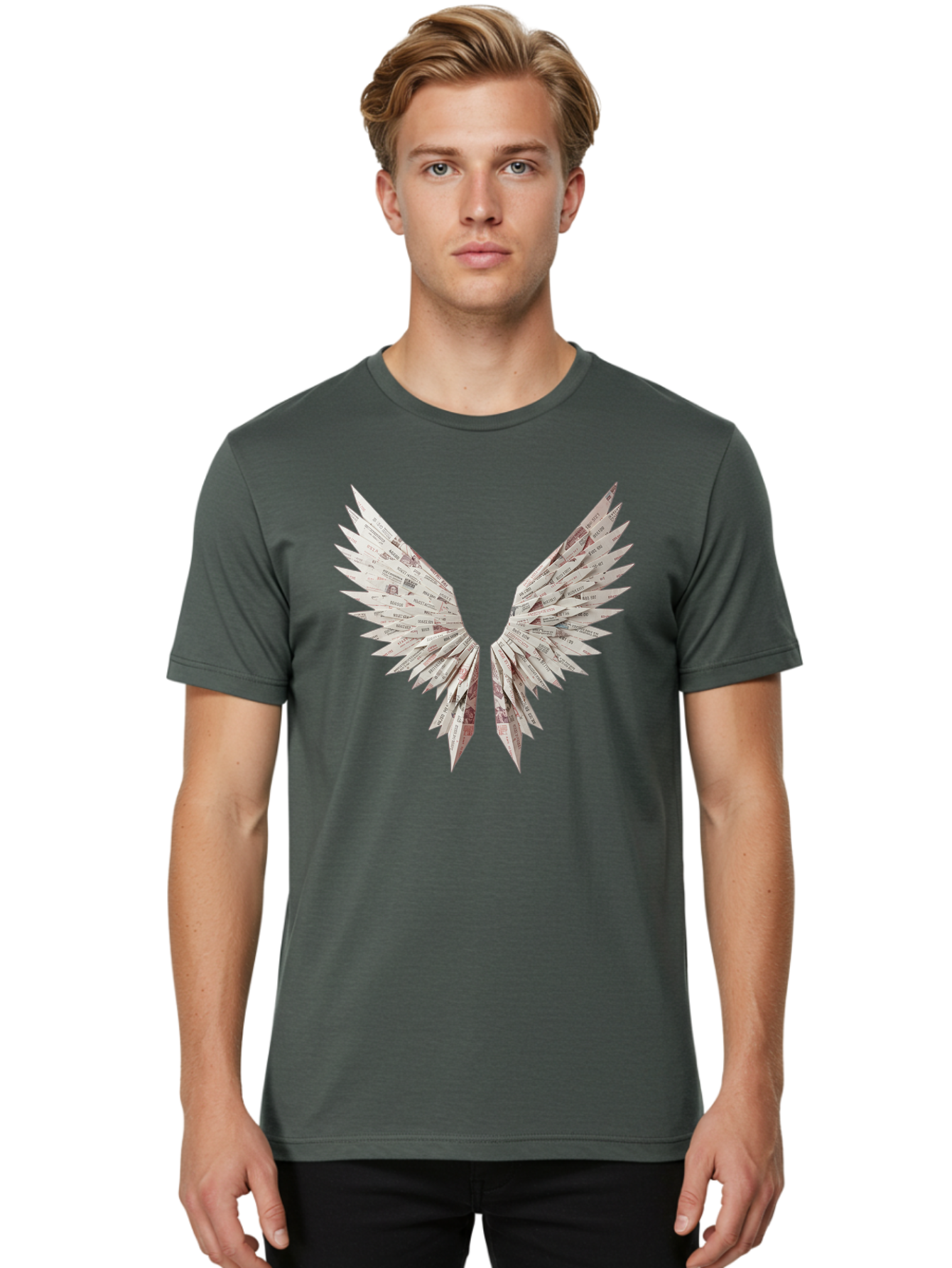 Newspaper-Wings Men'S Graphic Tee, 100% Cotton, Comfortable Casual Summer Wear, Machine Washable, Vintage Camera, Old Camera, Antique Camera, Black Camera, Classic Photography, Photography Equipment, Nostalgic Device, Film Camera, Camera Art Bak945