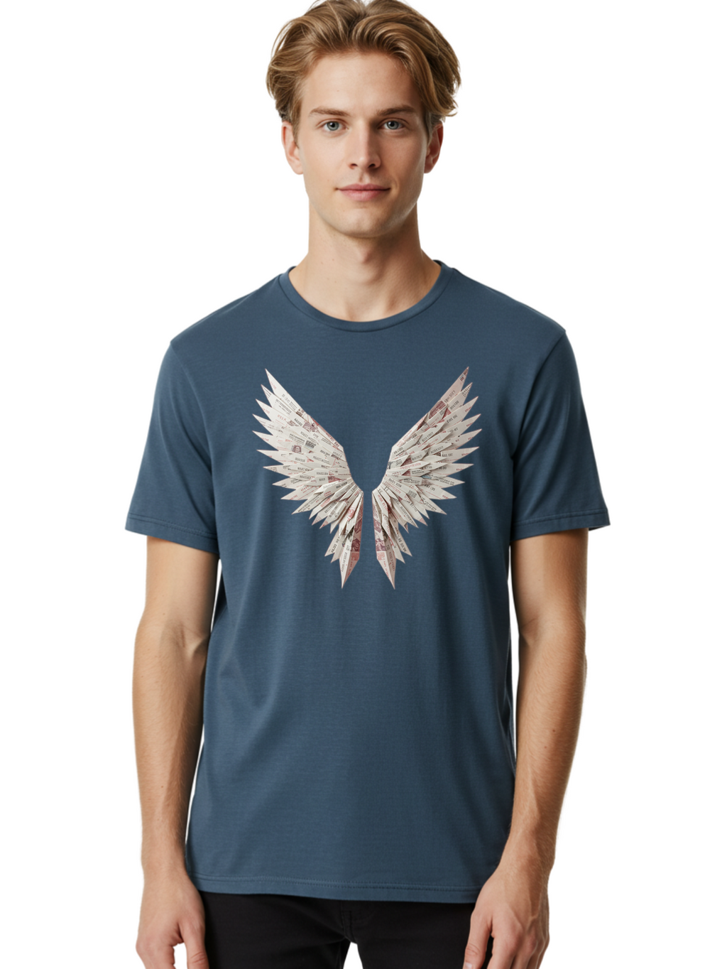 Newspaper-Wings Men'S Graphic Tee, 100% Cotton, Comfortable Casual Summer Wear, Machine Washable, Vintage Camera, Old Camera, Antique Camera, Black Camera, Classic Photography, Photography Equipment, Nostalgic Device, Film Camera, Camera Art Bak945