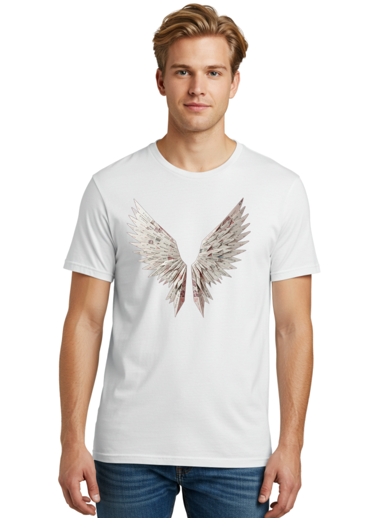 Newspaper-Wings Men'S Graphic Tee, 100% Cotton, Comfortable Casual Summer Wear, Machine Washable, Vintage Camera, Old Camera, Antique Camera, Black Camera, Classic Photography, Photography Equipment, Nostalgic Device, Film Camera, Camera Art Bak945