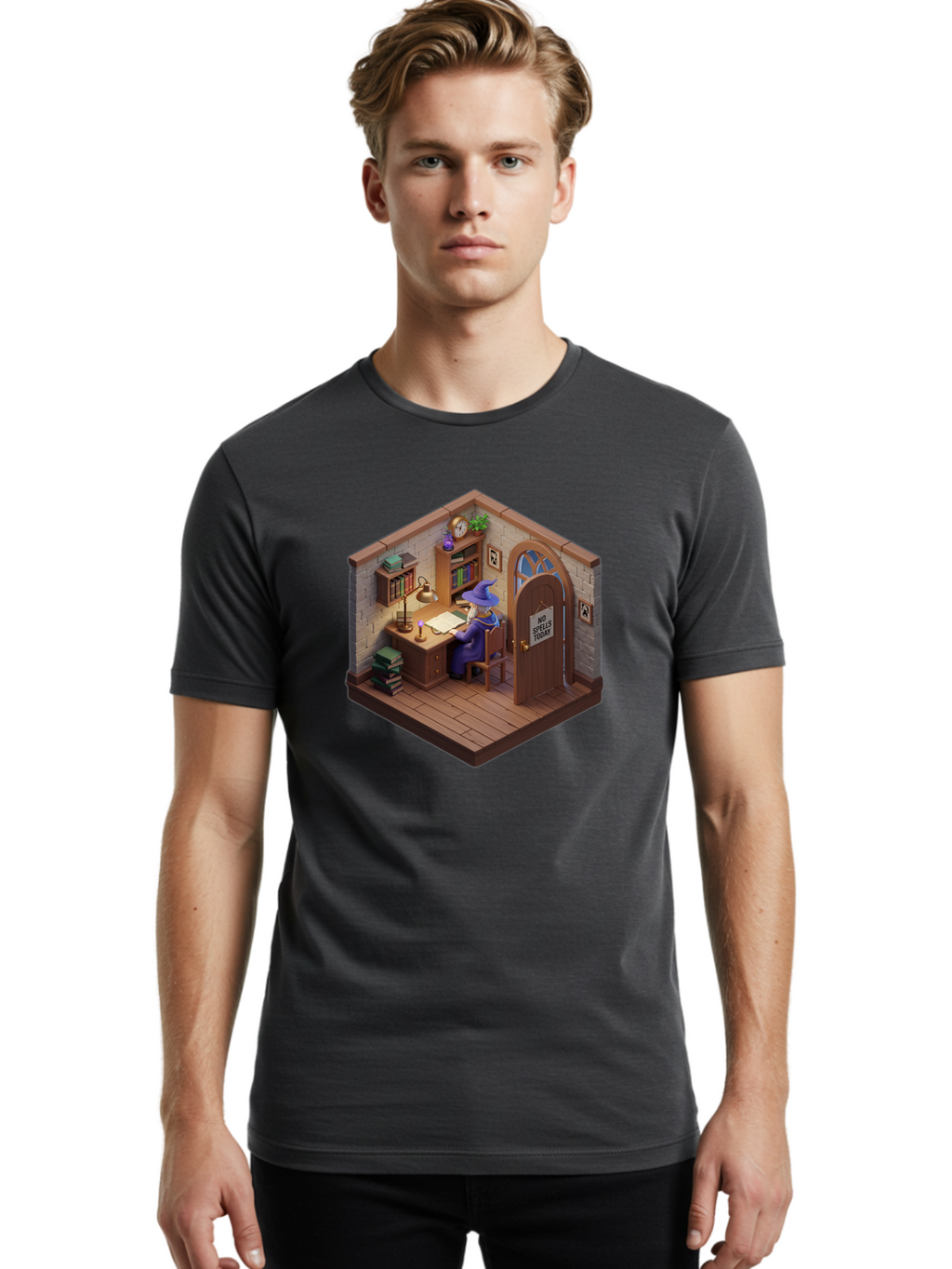 No-Spells-Today-4 Men'S Graphic Tee, 100% Cotton, Comfortable Casual Summer Wear, Machine Washable, Vintage Camera, Old Camera, Antique Camera, Black Camera, Classic Photography, Photography Equipment, Nostalgic Device, Film Camera, Camera Art Bak951