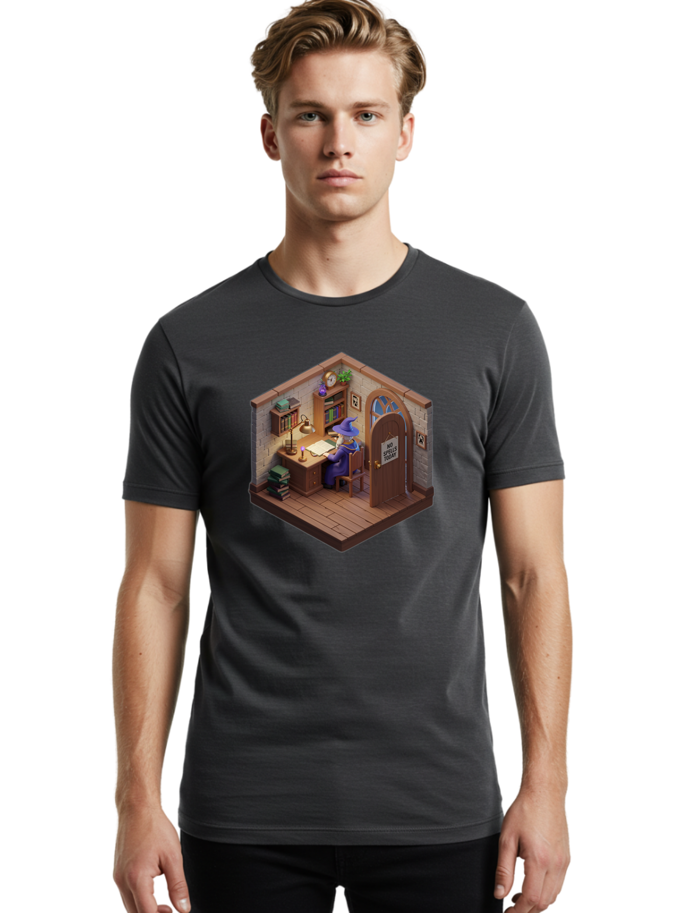 No-Spells-Today-4 Men'S Graphic Tee, 100% Cotton, Comfortable Casual Summer Wear, Machine Washable, Vintage Camera, Old Camera, Antique Camera, Black Camera, Classic Photography, Photography Equipment, Nostalgic Device, Film Camera, Camera Art Bak951