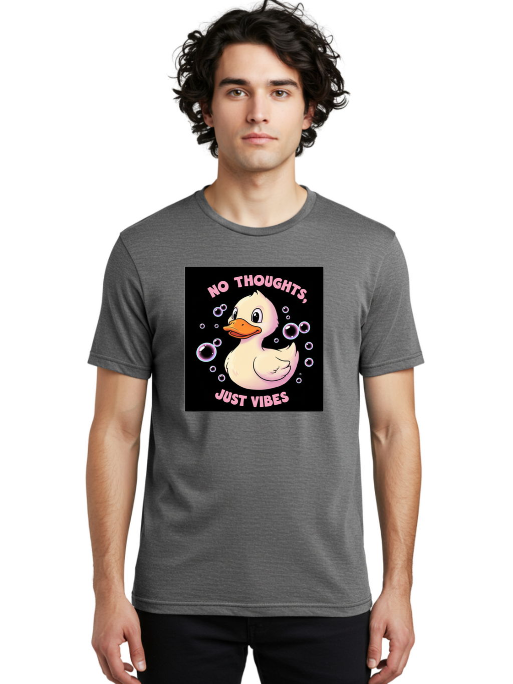 No-Thoughts-Just-Vibes-1 Men'S Graphic Tee, 100% Cotton, Comfortable Casual Summer Wear, Machine Washable, Vintage Camera, Old Camera, Antique Camera, Black Camera, Classic Photography, Photography Equipment, Nostalgic Device, Film Camera, Bak955