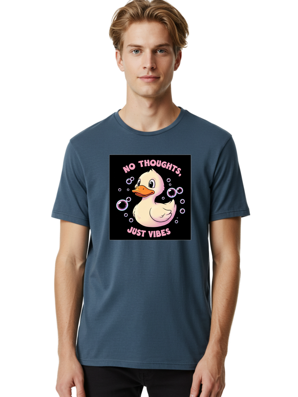 No-Thoughts-Just-Vibes-1 Men'S Graphic Tee, 100% Cotton, Comfortable Casual Summer Wear, Machine Washable, Vintage Camera, Old Camera, Antique Camera, Black Camera, Classic Photography, Photography Equipment, Nostalgic Device, Film Camera, Bak955