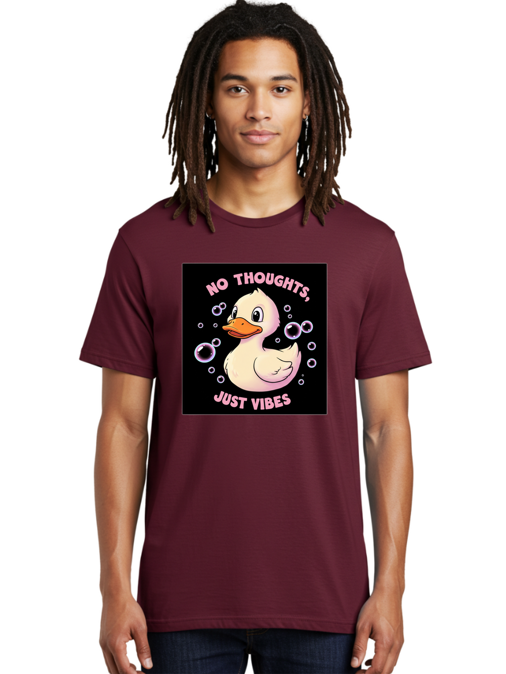 No-Thoughts-Just-Vibes-1 Men'S Graphic Tee, 100% Cotton, Comfortable Casual Summer Wear, Machine Washable, Vintage Camera, Old Camera, Antique Camera, Black Camera, Classic Photography, Photography Equipment, Nostalgic Device, Film Camera, Bak955