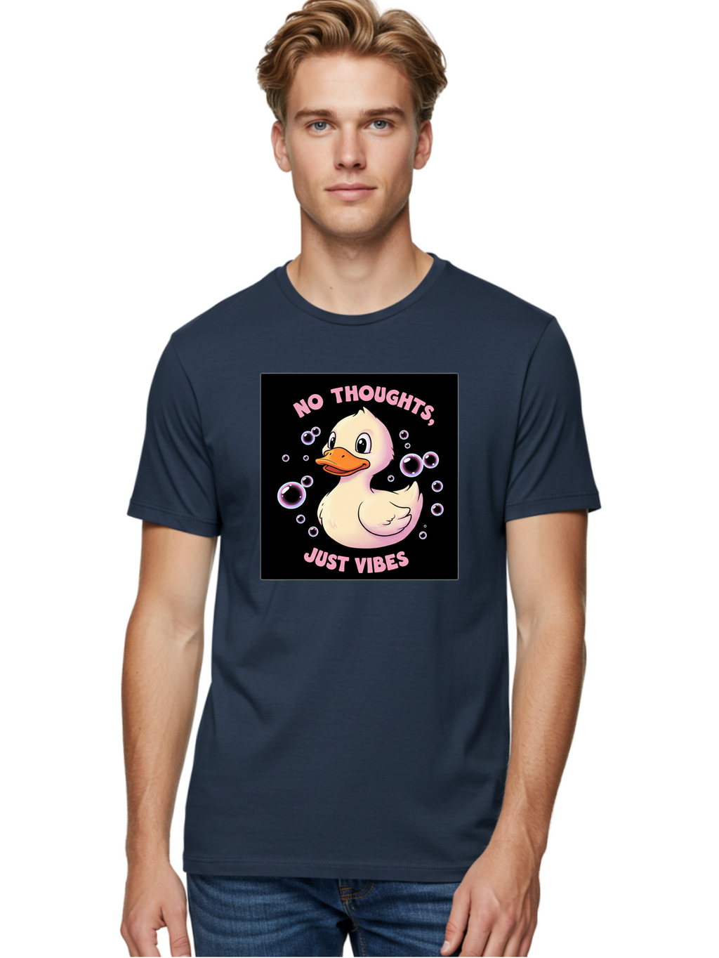 No-Thoughts-Just-Vibes-1 Men'S Graphic Tee, 100% Cotton, Comfortable Casual Summer Wear, Machine Washable, Vintage Camera, Old Camera, Antique Camera, Black Camera, Classic Photography, Photography Equipment, Nostalgic Device, Film Camera, Bak955