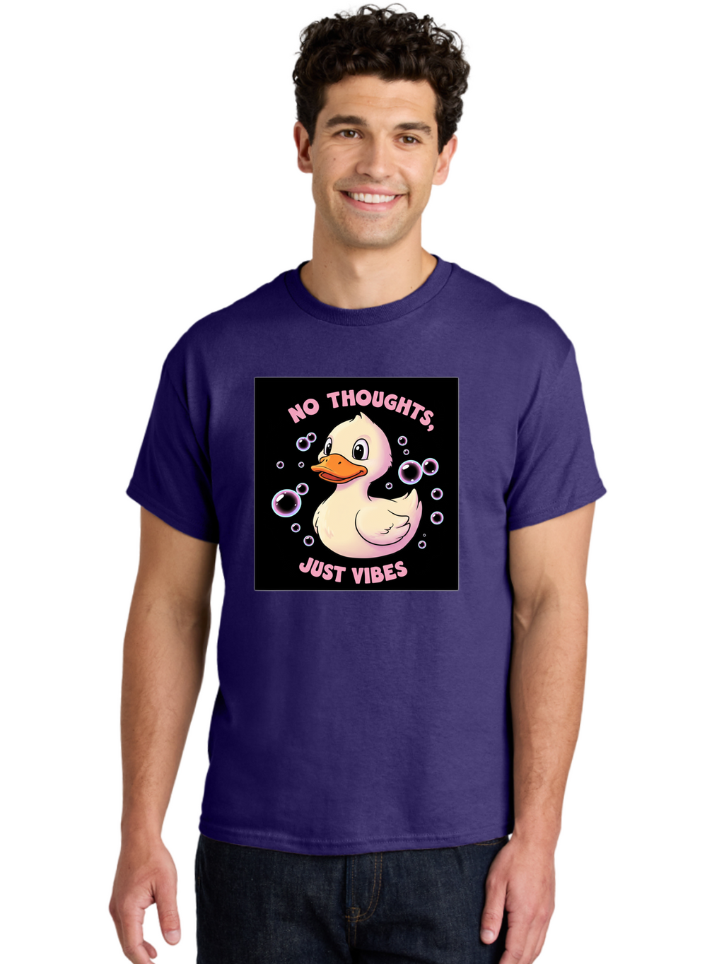 No-Thoughts-Just-Vibes-1 Men'S Graphic Tee, 100% Cotton, Comfortable Casual Summer Wear, Machine Washable, Vintage Camera, Old Camera, Antique Camera, Black Camera, Classic Photography, Photography Equipment, Nostalgic Device, Film Camera, Bak955