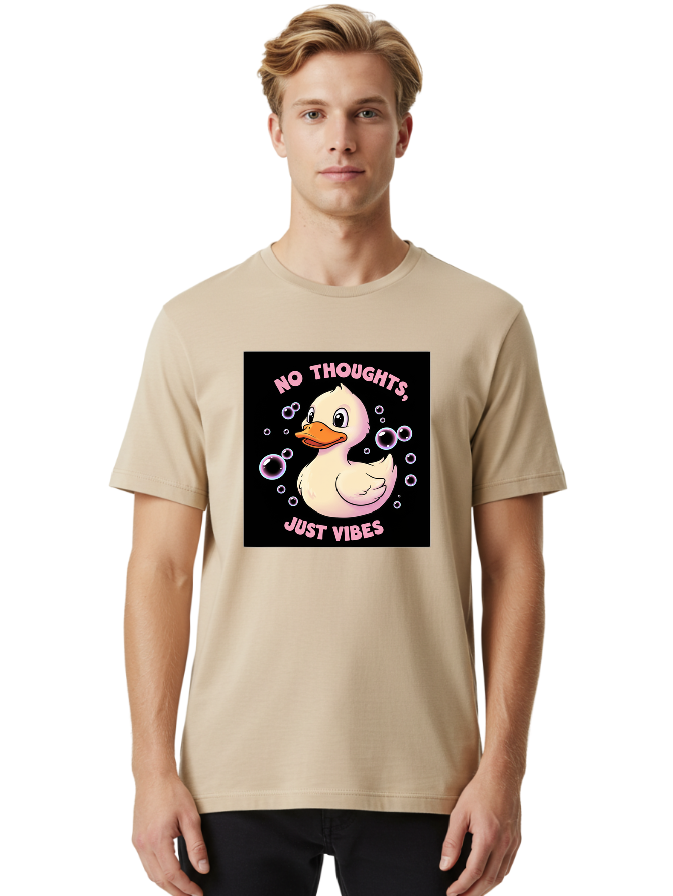 No-Thoughts-Just-Vibes-1 Men'S Graphic Tee, 100% Cotton, Comfortable Casual Summer Wear, Machine Washable, Vintage Camera, Old Camera, Antique Camera, Black Camera, Classic Photography, Photography Equipment, Nostalgic Device, Film Camera, Bak955