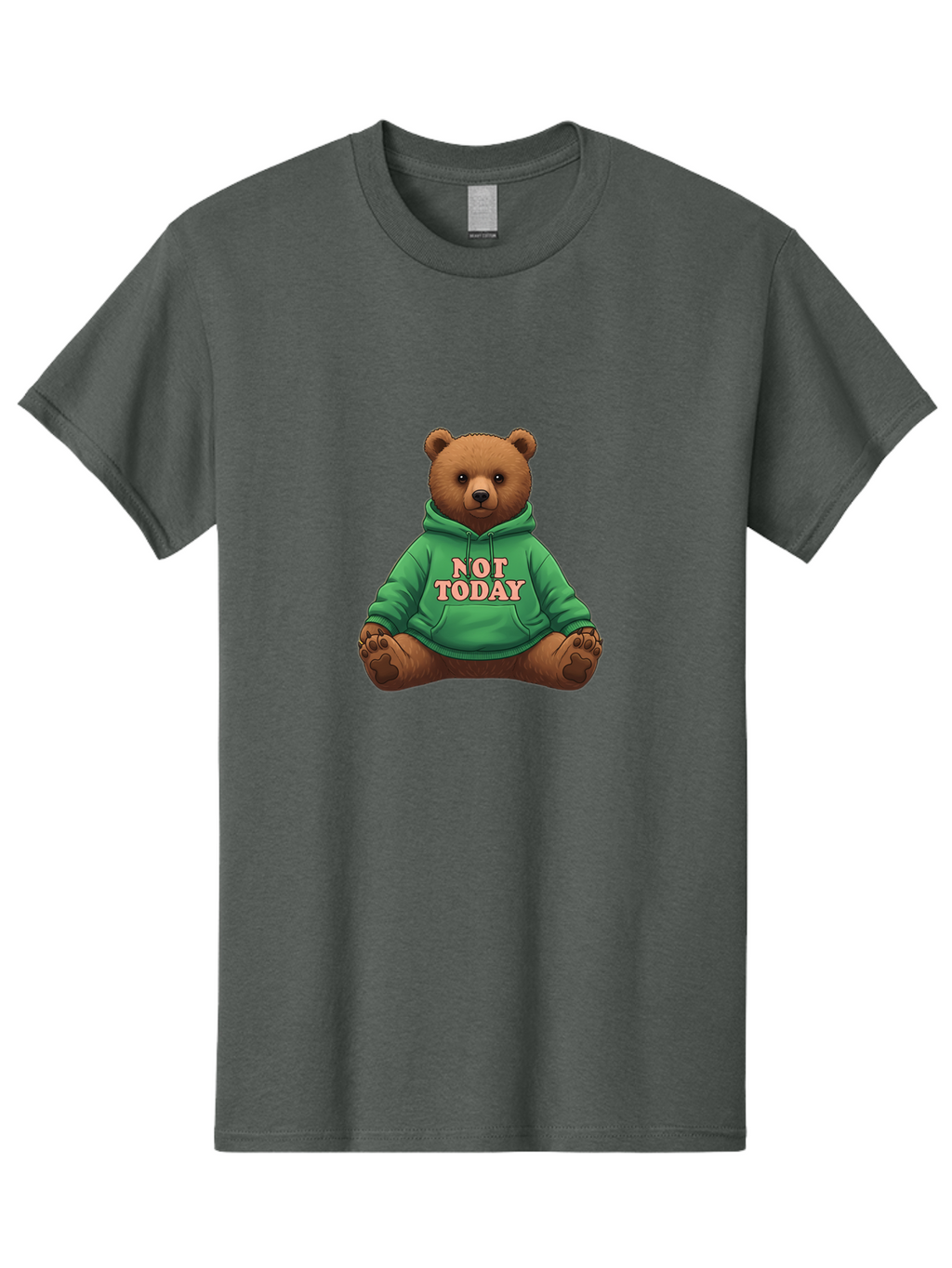 Not-Today-Bear-1 Men'S Graphic Tee, 100% Cotton, Comfortable Casual Summer Wear, Machine Washable, Vintage Camera, Old Camera, Antique Camera, Black Camera, Classic Photography, Photography Equipment, Nostalgic Device, Film Camera, Camera Art Bak957
