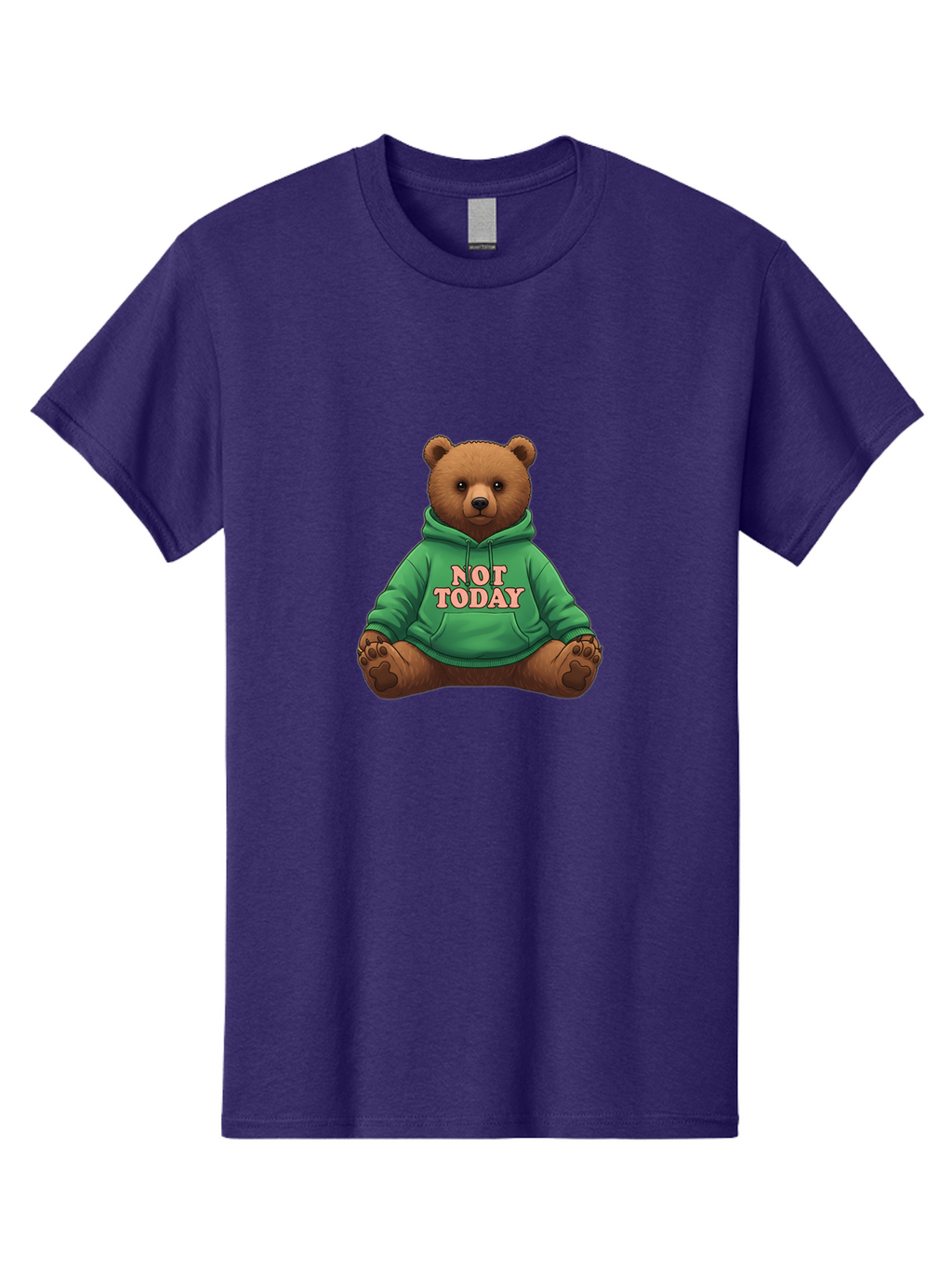 Not-Today-Bear-1 Men'S Graphic Tee, 100% Cotton, Comfortable Casual Summer Wear, Machine Washable, Vintage Camera, Old Camera, Antique Camera, Black Camera, Classic Photography, Photography Equipment, Nostalgic Device, Film Camera, Camera Art Bak957