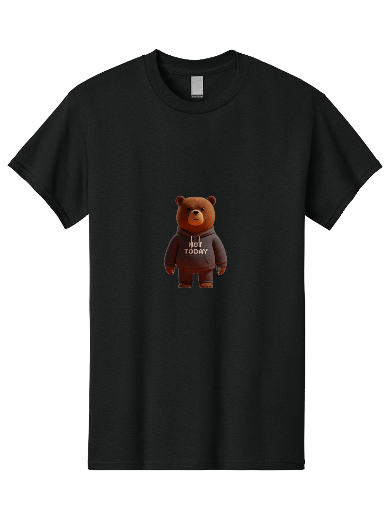 Not-Today-Bear-10 Men'S Graphic Tee, 100% Cotton, Comfortable Casual Summer Wear, Machine Washable, Vintage Camera, Old Camera, Antique Camera, Black Camera, Classic Photography, Photography Equipment, Nostalgic Device, Film Camera, Camera Art Bak958