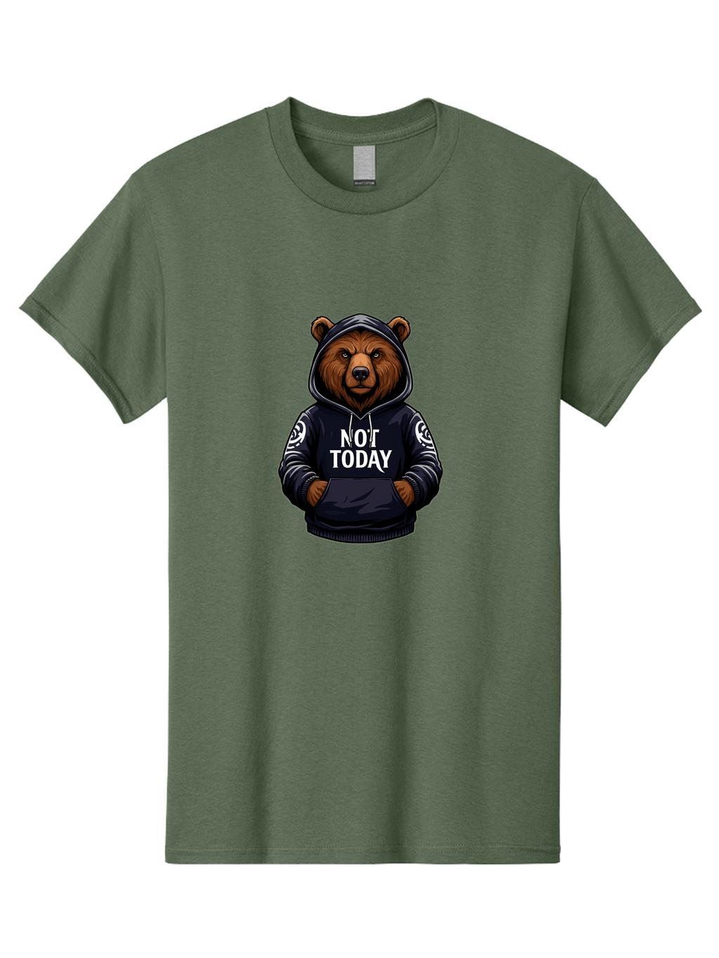 Not-Today-Bear-12 Men'S Graphic Tee, 100% Cotton, Comfortable Casual Summer Wear, Machine Washable, Vintage Camera, Old Camera, Antique Camera, Black Camera, Classic Photography, Photography Equipment, Nostalgic Device, Film Camera, Camera Art Bak960