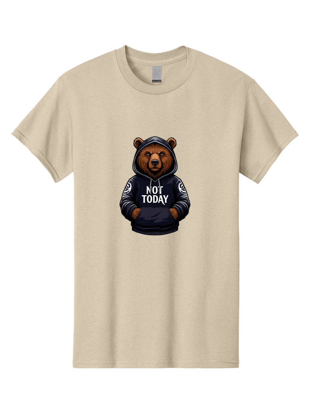 Not-Today-Bear-12 Men'S Graphic Tee, 100% Cotton, Comfortable Casual Summer Wear, Machine Washable, Vintage Camera, Old Camera, Antique Camera, Black Camera, Classic Photography, Photography Equipment, Nostalgic Device, Film Camera, Camera Art Bak960