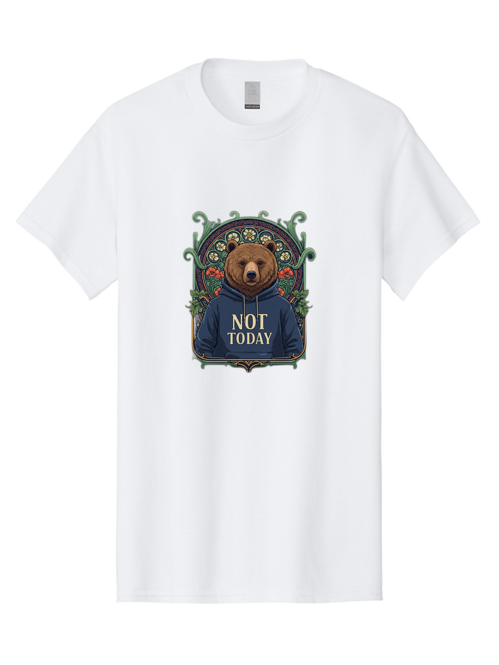 Not-Today-Bear-13 Men'S Graphic Tee, 100% Cotton, Comfortable Casual Summer Wear, Machine Washable, Vintage Camera, Old Camera, Antique Camera, Black Camera, Classic Photography, Photography Equipment, Nostalgic Device, Film Camera, Camera Art Bak961