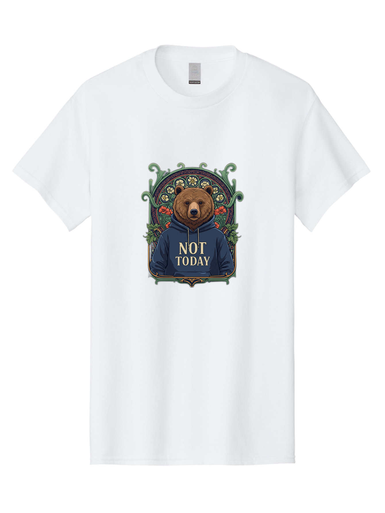 Not-Today-Bear-13 Men'S Graphic Tee, 100% Cotton, Comfortable Casual Summer Wear, Machine Washable, Vintage Camera, Old Camera, Antique Camera, Black Camera, Classic Photography, Photography Equipment, Nostalgic Device, Film Camera, Camera Art Bak961