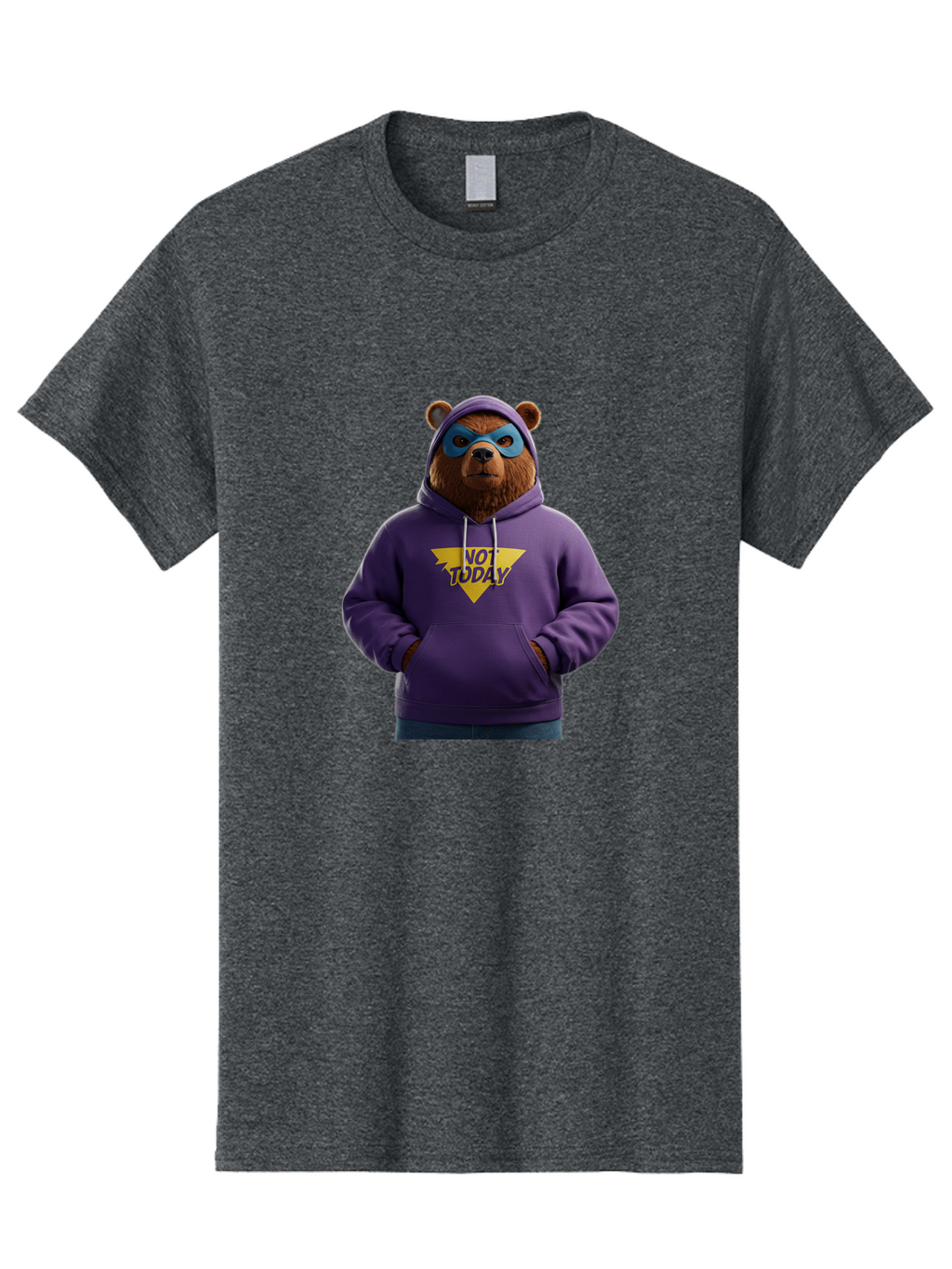 Not-Today-Bear-14 Men'S Graphic Tee, 100% Cotton, Comfortable Casual Summer Wear, Machine Washable, Vintage Camera, Old Camera, Antique Camera, Black Camera, Classic Photography, Photography Equipment, Nostalgic Device, Film Camera, Camera Art Bak962