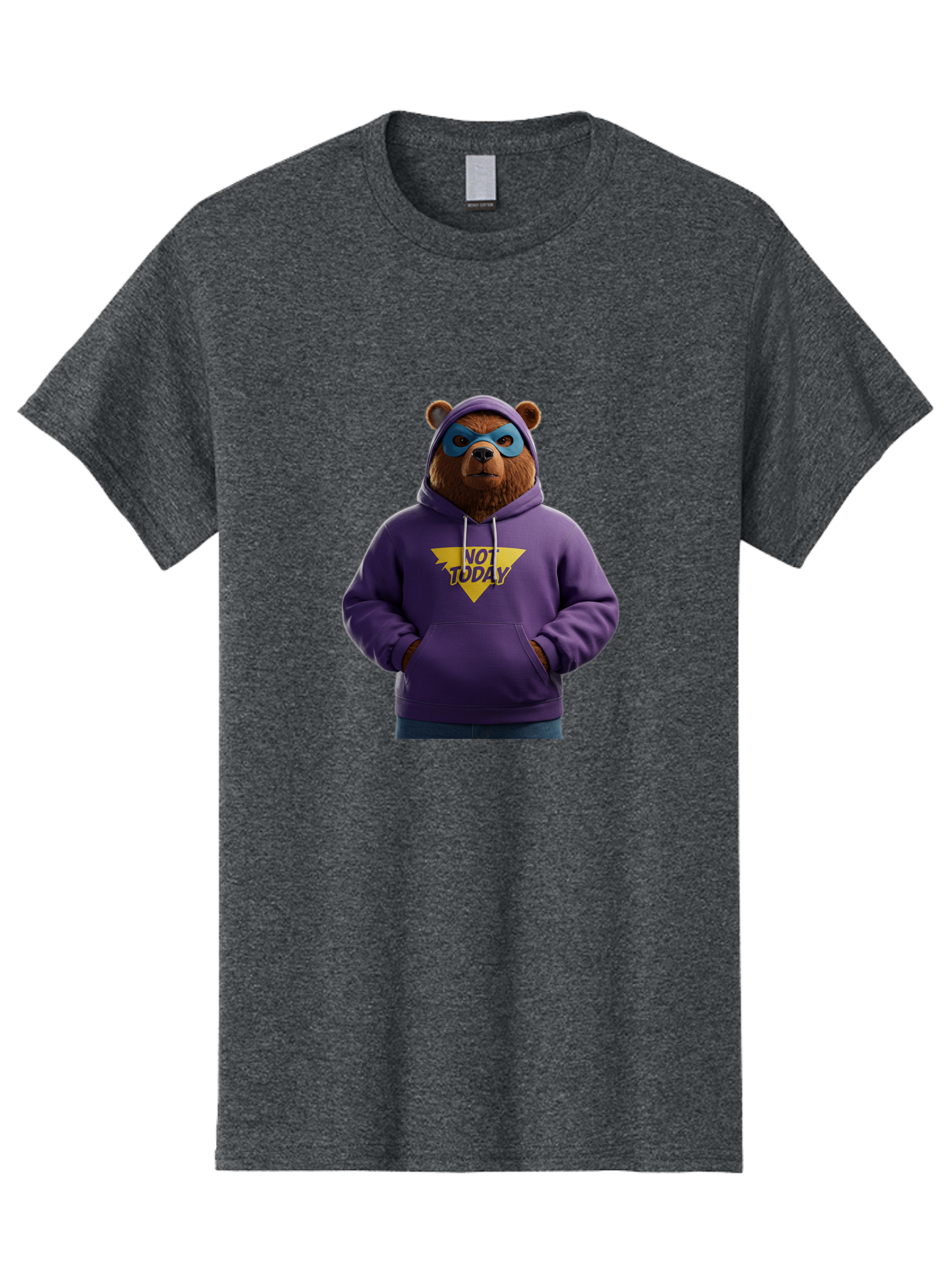Not-Today-Bear-14 Men'S Graphic Tee, 100% Cotton, Comfortable Casual Summer Wear, Machine Washable, Vintage Camera, Old Camera, Antique Camera, Black Camera, Classic Photography, Photography Equipment, Nostalgic Device, Film Camera, Camera Art Bak962