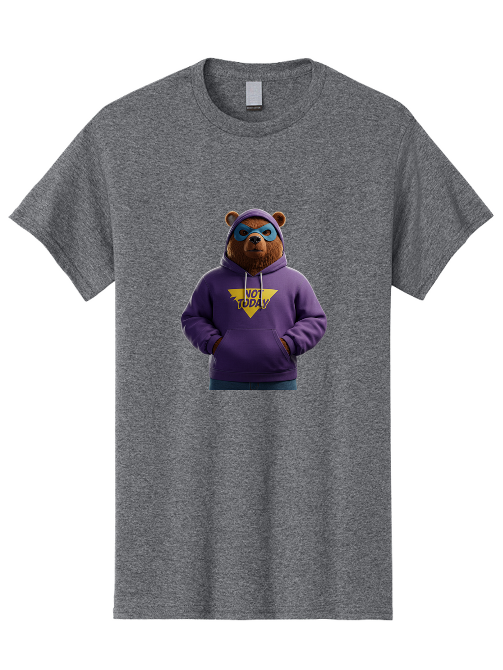 Not-Today-Bear-14 Men'S Graphic Tee, 100% Cotton, Comfortable Casual Summer Wear, Machine Washable, Vintage Camera, Old Camera, Antique Camera, Black Camera, Classic Photography, Photography Equipment, Nostalgic Device, Film Camera, Camera Art Bak962