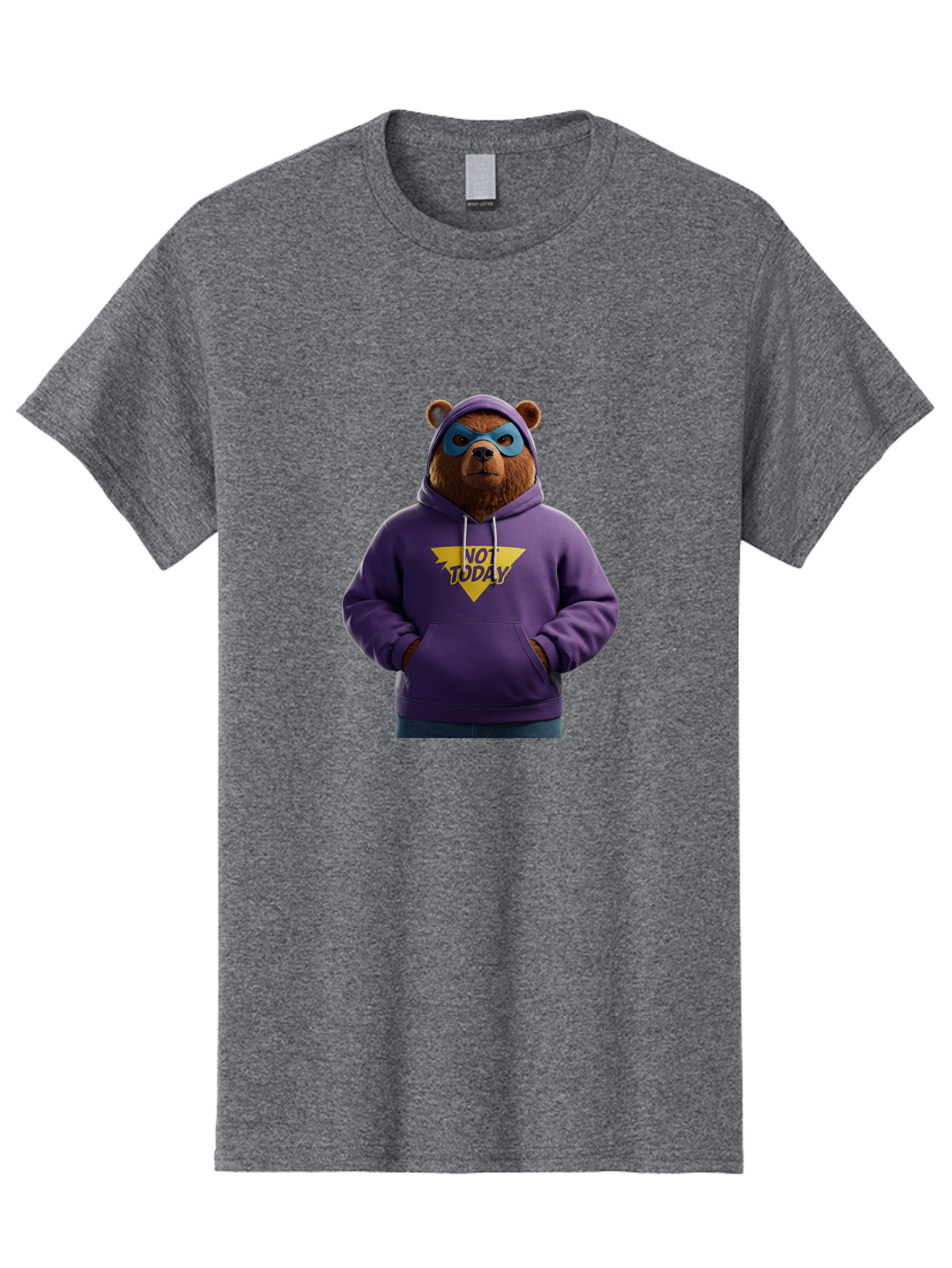 Not-Today-Bear-14 Men'S Graphic Tee, 100% Cotton, Comfortable Casual Summer Wear, Machine Washable, Vintage Camera, Old Camera, Antique Camera, Black Camera, Classic Photography, Photography Equipment, Nostalgic Device, Film Camera, Camera Art Bak962
