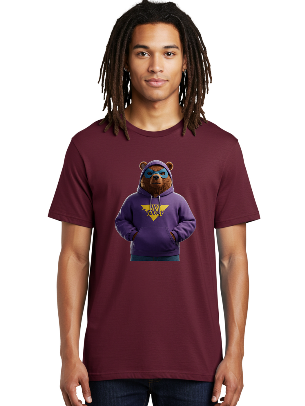Not-Today-Bear-14 Men'S Graphic Tee, 100% Cotton, Comfortable Casual Summer Wear, Machine Washable, Vintage Camera, Old Camera, Antique Camera, Black Camera, Classic Photography, Photography Equipment, Nostalgic Device, Film Camera, Camera Art Bak962