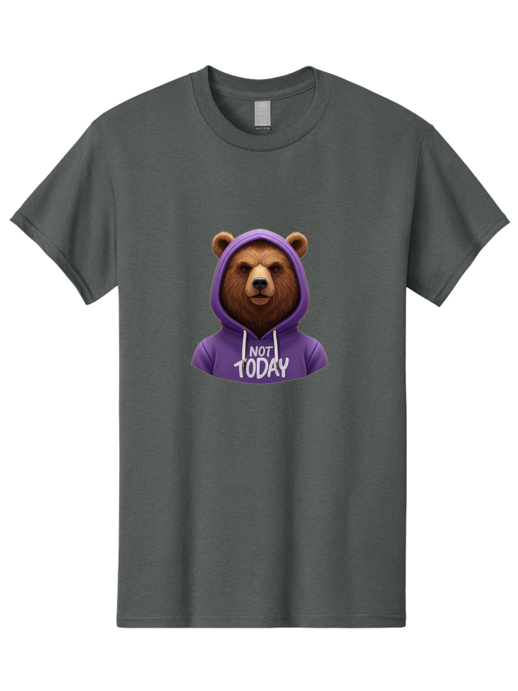 Not-Today-Bear-2 Men'S Graphic Tee, 100% Cotton, Comfortable Casual Summer Wear, Machine Washable, Vintage Camera, Old Camera, Antique Camera, Black Camera, Classic Photography, Photography Equipment, Nostalgic Device, Film Camera, Camera Art Bak963