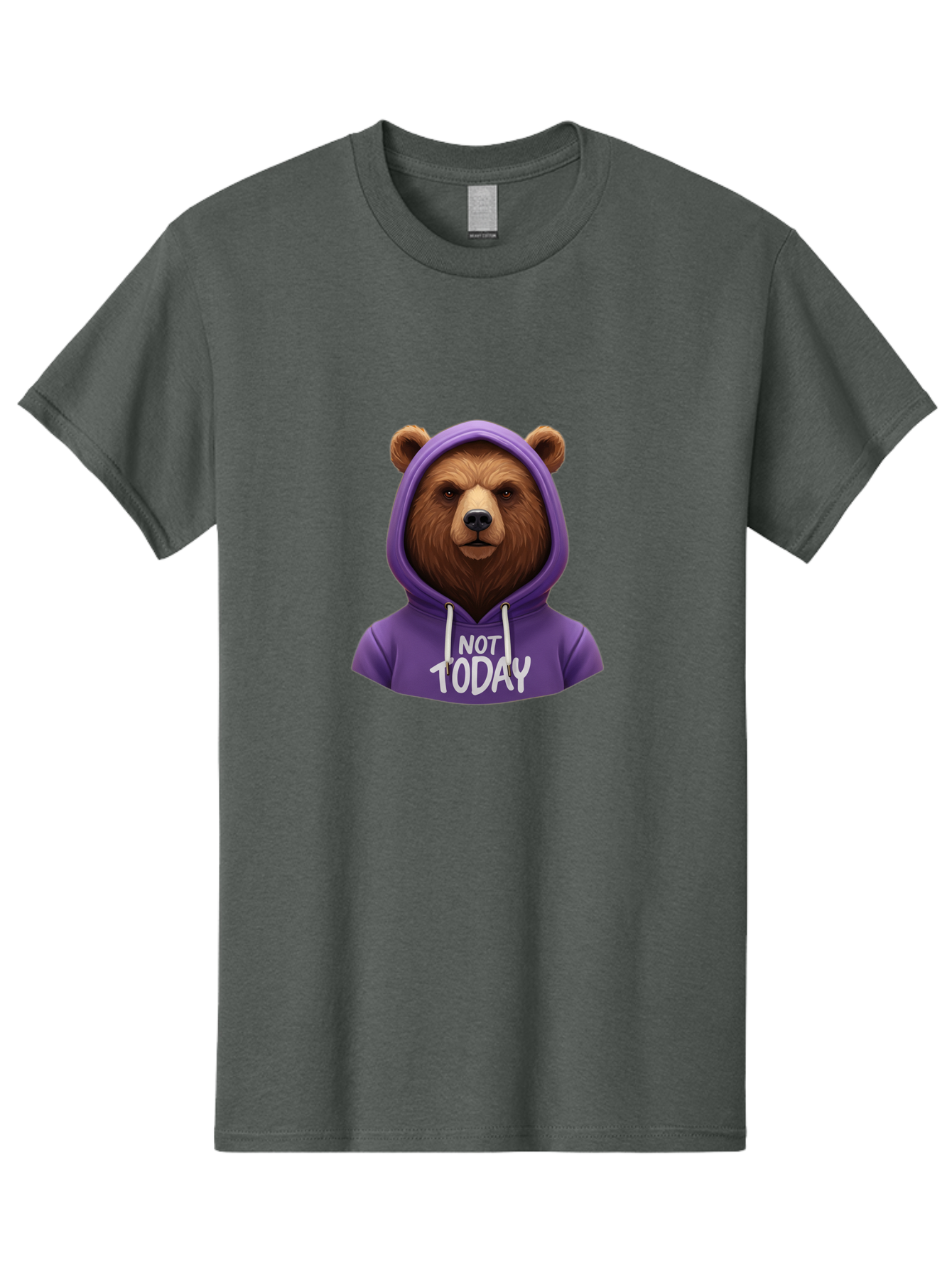 Not-Today-Bear-2 Men'S Graphic Tee, 100% Cotton, Comfortable Casual Summer Wear, Machine Washable, Vintage Camera, Old Camera, Antique Camera, Black Camera, Classic Photography, Photography Equipment, Nostalgic Device, Film Camera, Camera Art Bak963