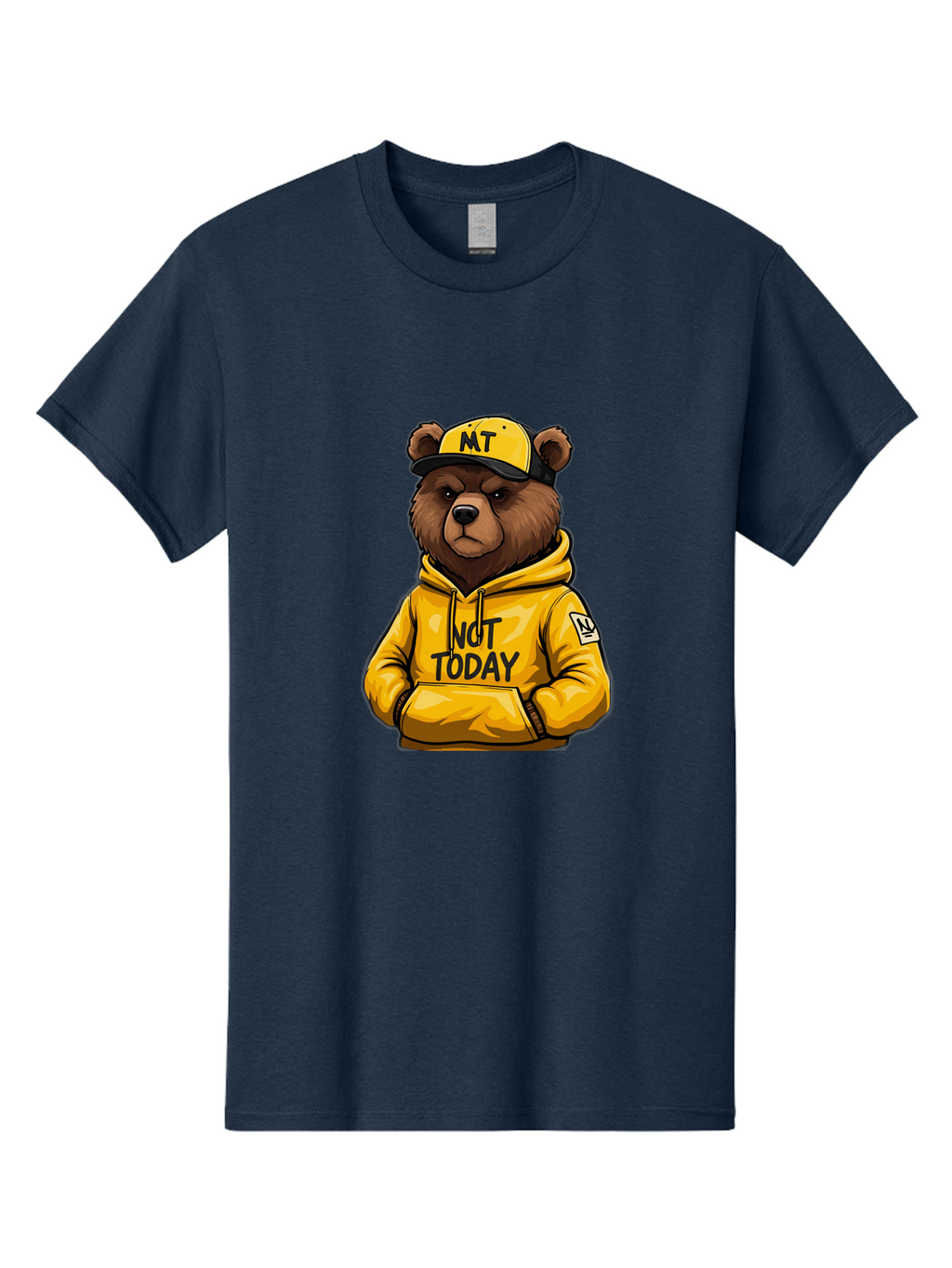Not-Today-Bear-3 Men'S Graphic Tee, 100% Cotton, Comfortable Casual Summer Wear, Machine Washable, Vintage Camera, Old Camera, Antique Camera, Black Camera, Classic Photography, Photography Equipment, Nostalgic Device, Film Camera, Camera Art Bak964