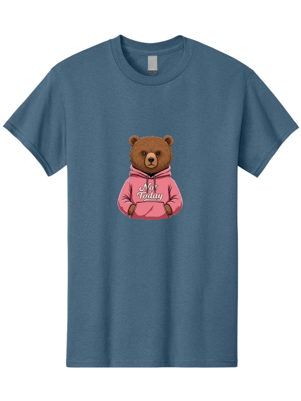 Not-Today-Bear-6 Men'S Graphic Tee, 100% Cotton, Comfortable Casual Summer Wear, Machine Washable, Vintage Camera, Old Camera, Antique Camera, Black Camera, Classic Photography, Photography Equipment, Nostalgic Device, Film Camera, Camera Art Bak967