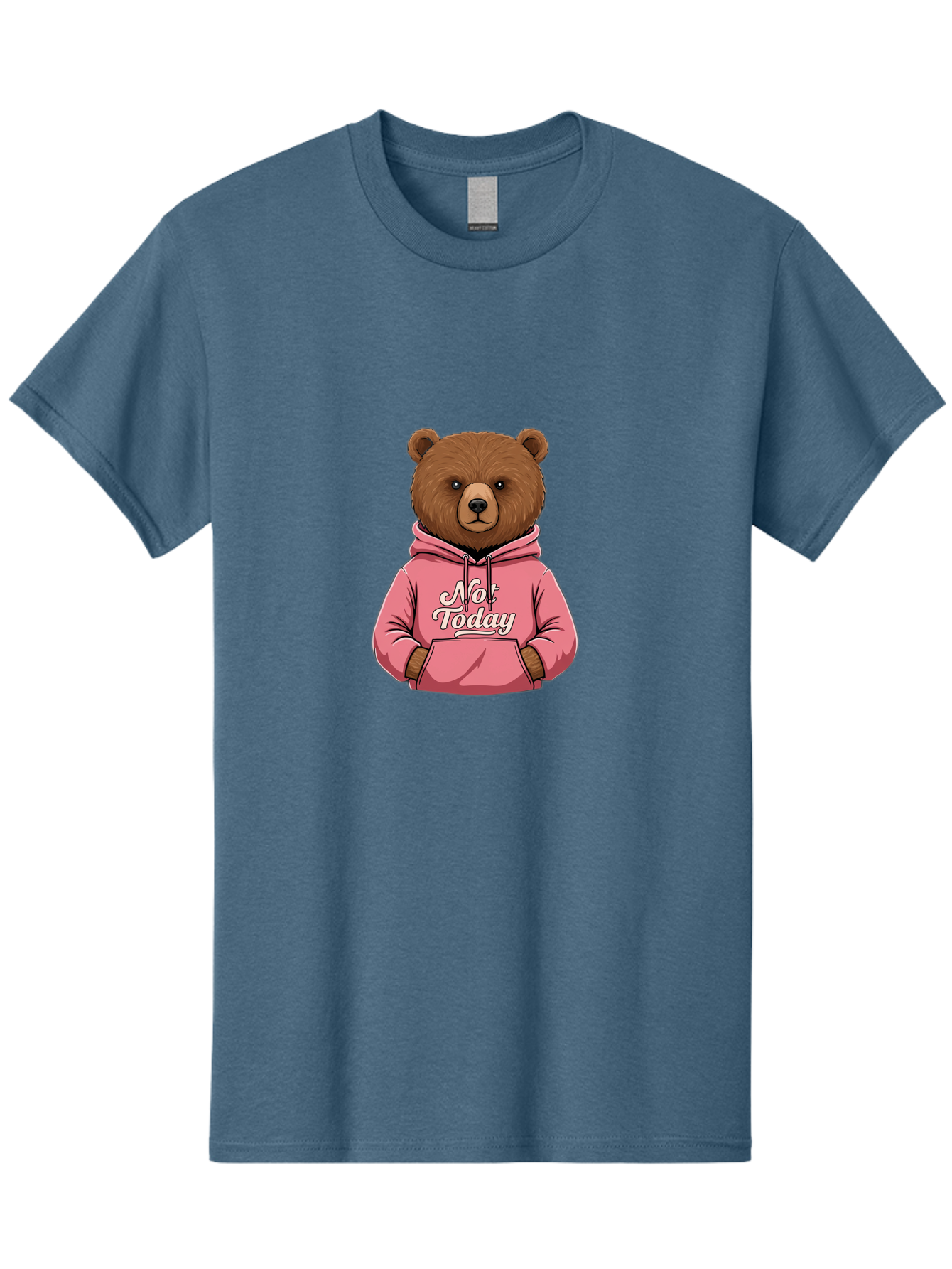 Not-Today-Bear-6 Men'S Graphic Tee, 100% Cotton, Comfortable Casual Summer Wear, Machine Washable, Vintage Camera, Old Camera, Antique Camera, Black Camera, Classic Photography, Photography Equipment, Nostalgic Device, Film Camera, Camera Art Bak967