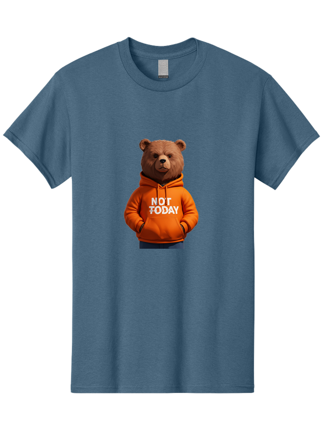 Not-Today-Bear-8 Men'S Graphic Tee, 100% Cotton, Comfortable Casual Summer Wear, Machine Washable, Vintage Camera, Old Camera, Antique Camera, Black Camera, Classic Photography, Photography Equipment, Nostalgic Device, Film Camera, Camera Art Bak969