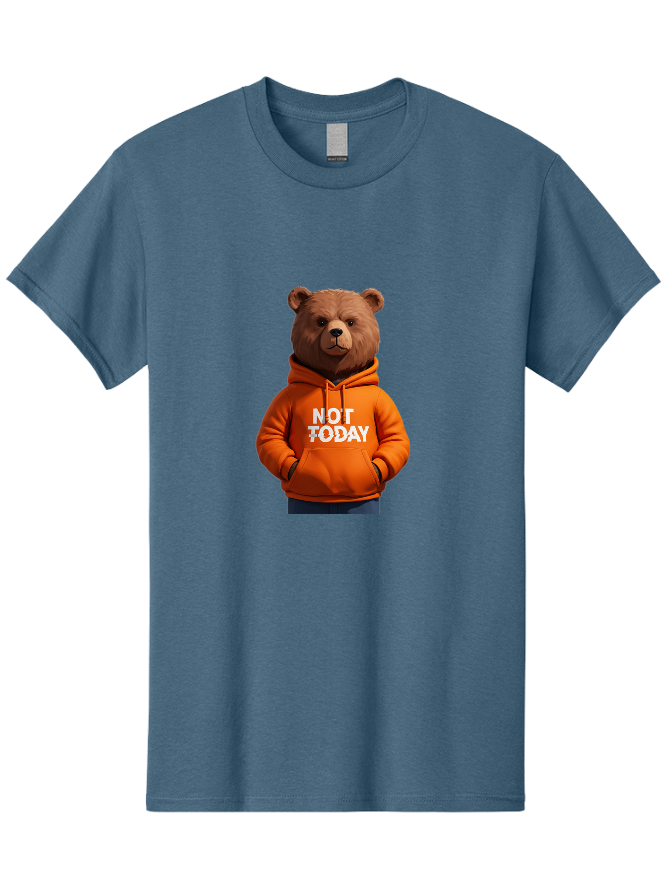 Not-Today-Bear-8 Men'S Graphic Tee, 100% Cotton, Comfortable Casual Summer Wear, Machine Washable, Vintage Camera, Old Camera, Antique Camera, Black Camera, Classic Photography, Photography Equipment, Nostalgic Device, Film Camera, Camera Art Bak969