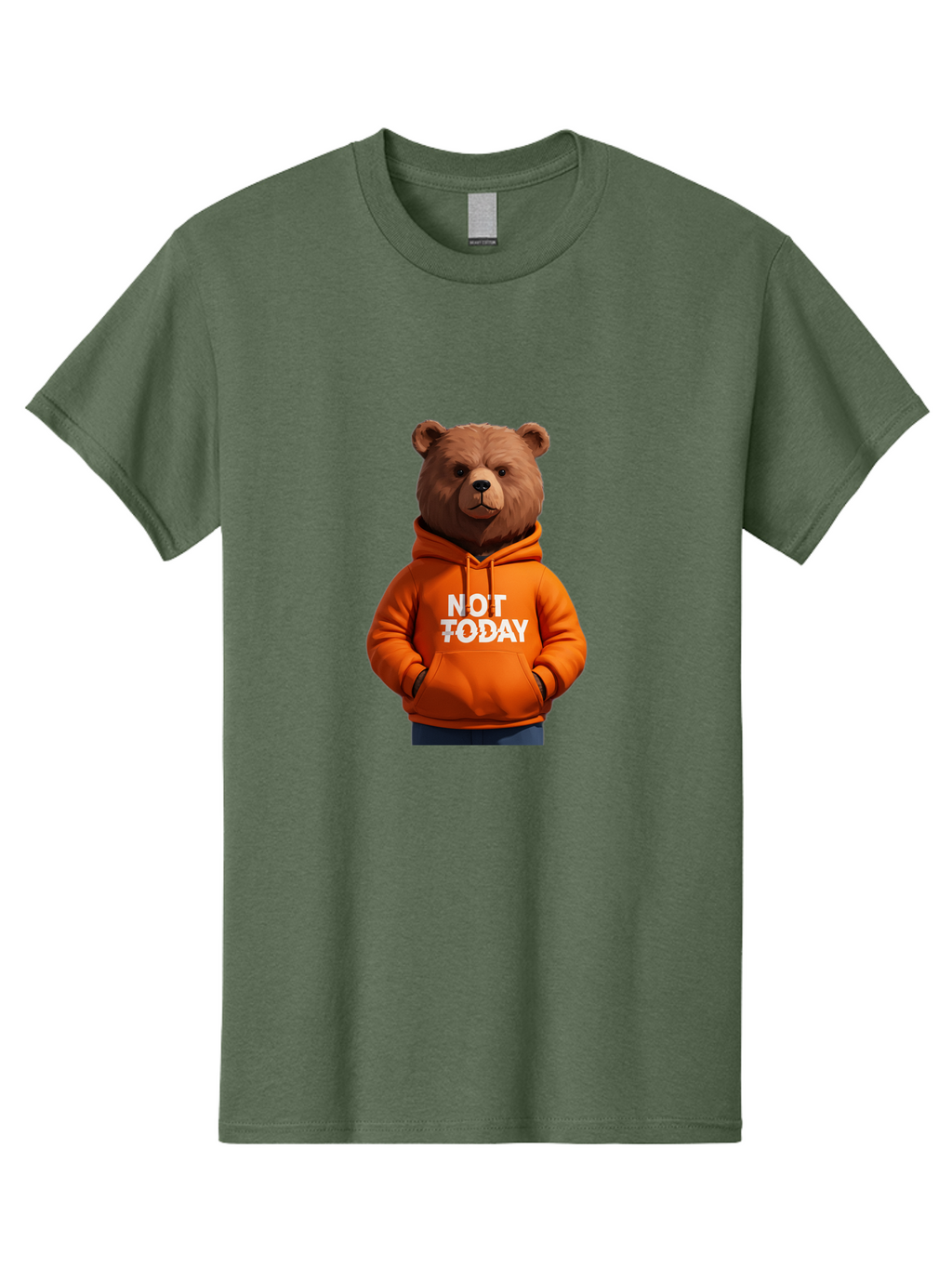 Not-Today-Bear-8 Men'S Graphic Tee, 100% Cotton, Comfortable Casual Summer Wear, Machine Washable, Vintage Camera, Old Camera, Antique Camera, Black Camera, Classic Photography, Photography Equipment, Nostalgic Device, Film Camera, Camera Art Bak969