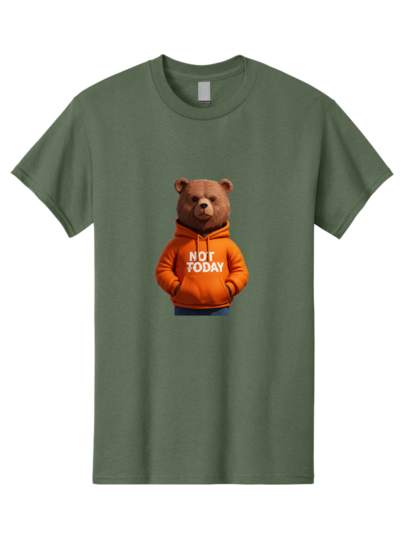Not-Today-Bear-8 Men'S Graphic Tee, 100% Cotton, Comfortable Casual Summer Wear, Machine Washable, Vintage Camera, Old Camera, Antique Camera, Black Camera, Classic Photography, Photography Equipment, Nostalgic Device, Film Camera, Camera Art Bak969
