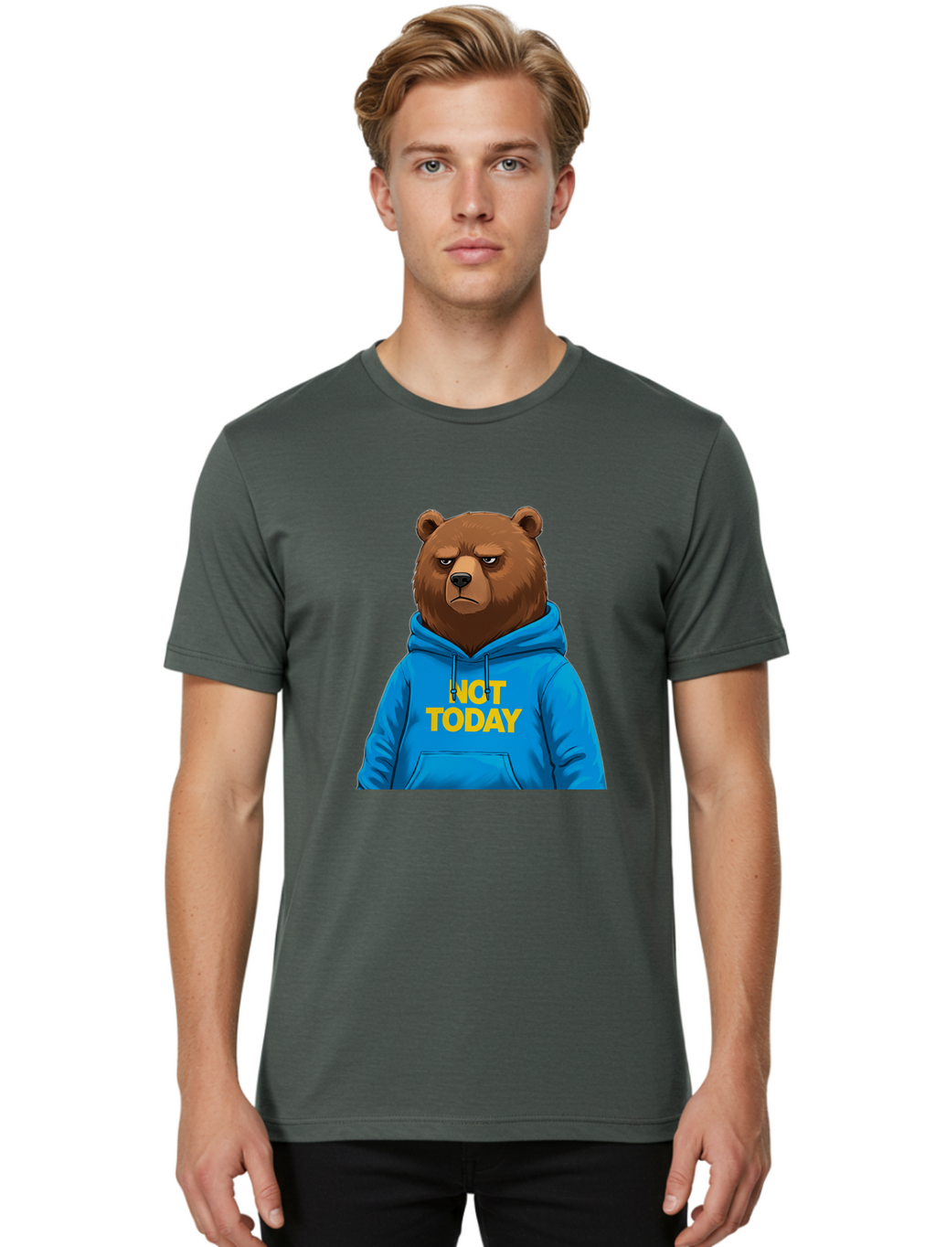 Not-Today-Bear Men'S Graphic Tee, 100% Cotton, Comfortable Casual Summer Wear, Machine Washable, Vintage Camera, Old Camera, Antique Camera, Black Camera, Classic Photography, Photography Equipment, Nostalgic Device, Film Camera, Camera Art Bak971