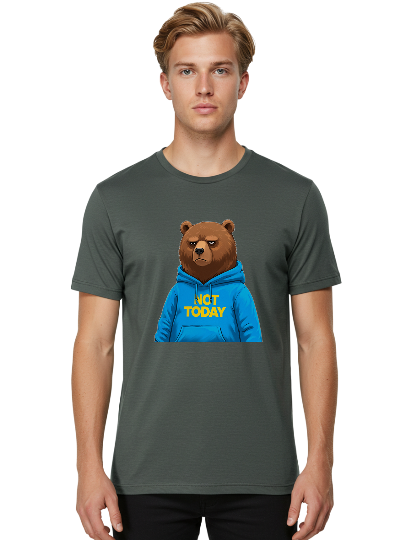Not-Today-Bear Men'S Graphic Tee, 100% Cotton, Comfortable Casual Summer Wear, Machine Washable, Vintage Camera, Old Camera, Antique Camera, Black Camera, Classic Photography, Photography Equipment, Nostalgic Device, Film Camera, Camera Art Bak971