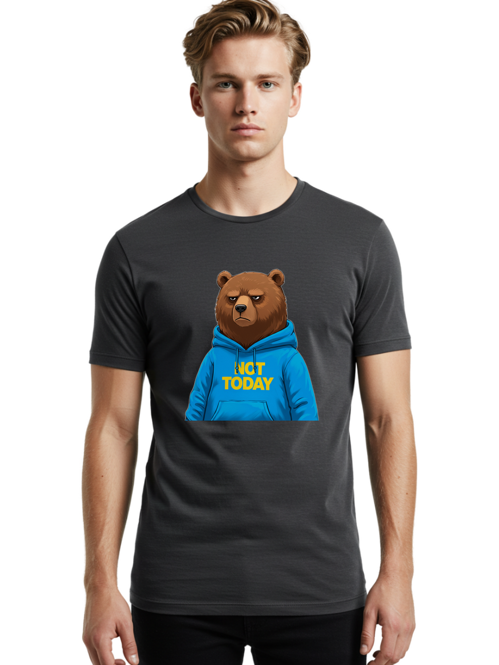 Not-Today-Bear Men'S Graphic Tee, 100% Cotton, Comfortable Casual Summer Wear, Machine Washable, Vintage Camera, Old Camera, Antique Camera, Black Camera, Classic Photography, Photography Equipment, Nostalgic Device, Film Camera, Camera Art Bak971
