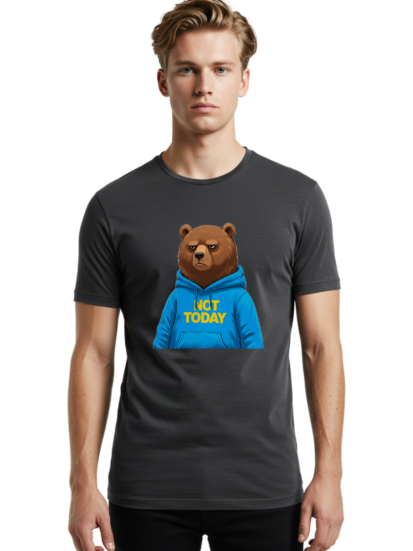 Not-Today-Bear Men'S Graphic Tee, 100% Cotton, Comfortable Casual Summer Wear, Machine Washable, Vintage Camera, Old Camera, Antique Camera, Black Camera, Classic Photography, Photography Equipment, Nostalgic Device, Film Camera, Camera Art Bak971
