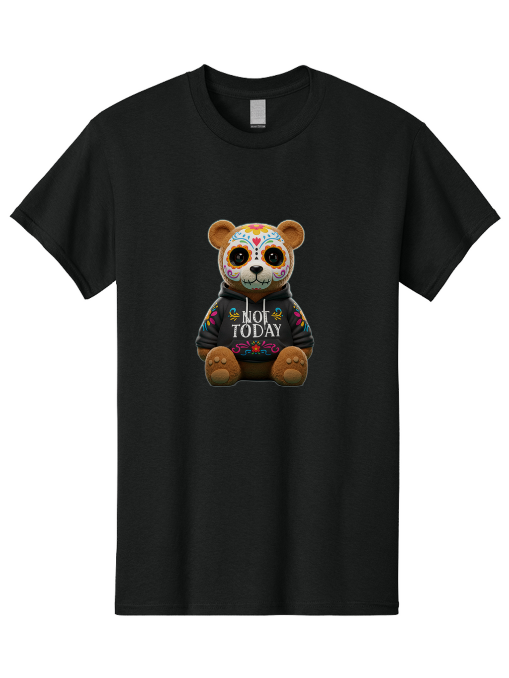 Not-Today-Teddy-Bear-1 Men'S Graphic Tee, 100% Cotton, Comfortable Casual Summer Wear, Machine Washable, Vintage Camera, Old Camera, Antique Camera, Black Camera, Classic Photography, Photography Equipment, Nostalgic Device, Film Camera, Bak972