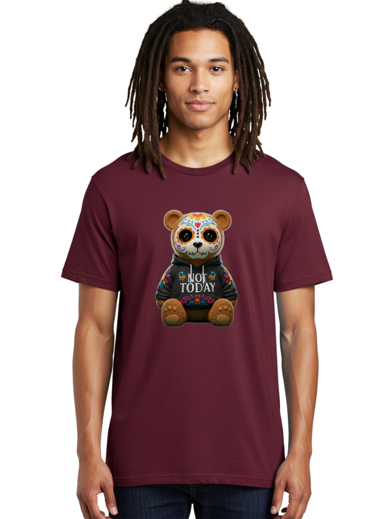 Not-Today-Teddy-Bear-1 Men'S Graphic Tee, 100% Cotton, Comfortable Casual Summer Wear, Machine Washable, Vintage Camera, Old Camera, Antique Camera, Black Camera, Classic Photography, Photography Equipment, Nostalgic Device, Film Camera, Bak972