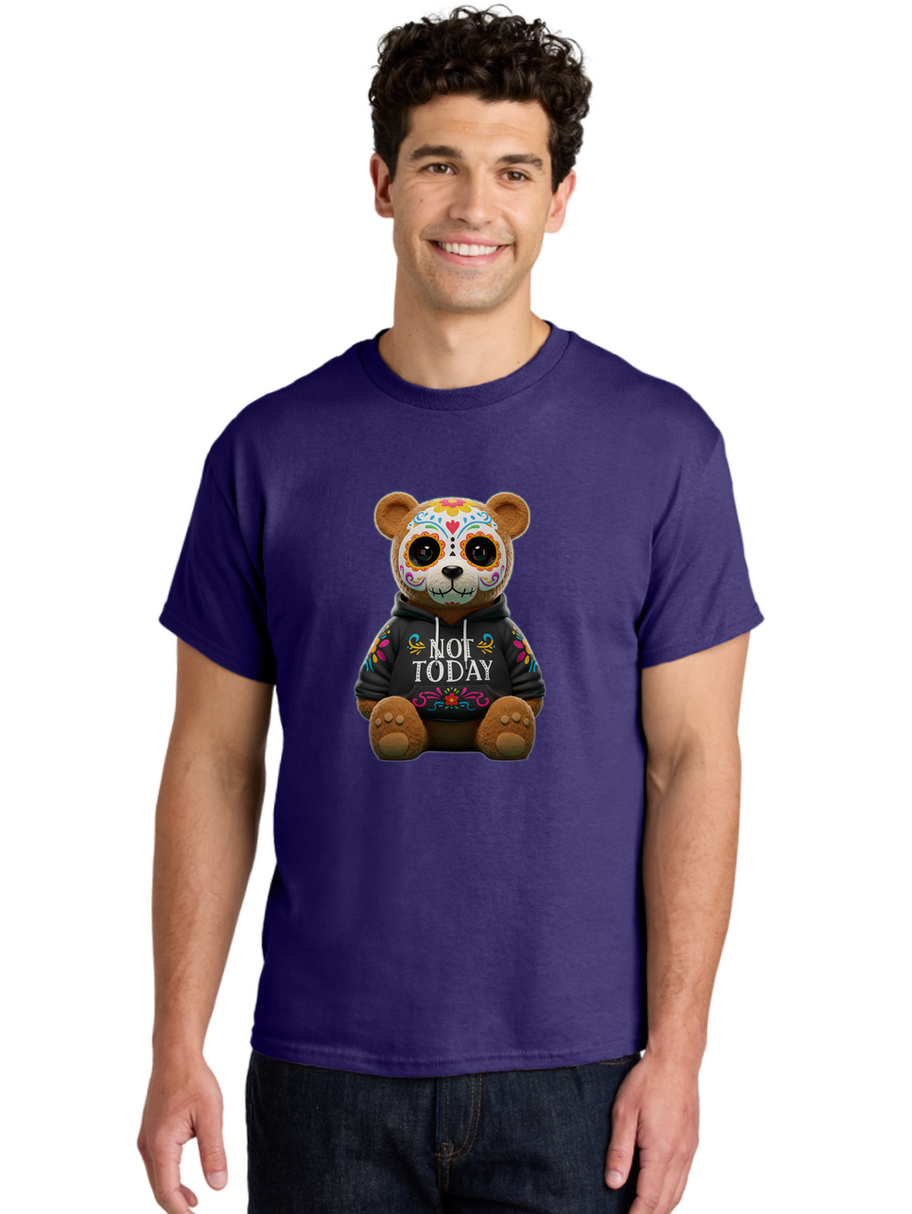 Not-Today-Teddy-Bear-1 Men'S Graphic Tee, 100% Cotton, Comfortable Casual Summer Wear, Machine Washable, Vintage Camera, Old Camera, Antique Camera, Black Camera, Classic Photography, Photography Equipment, Nostalgic Device, Film Camera, Bak972
