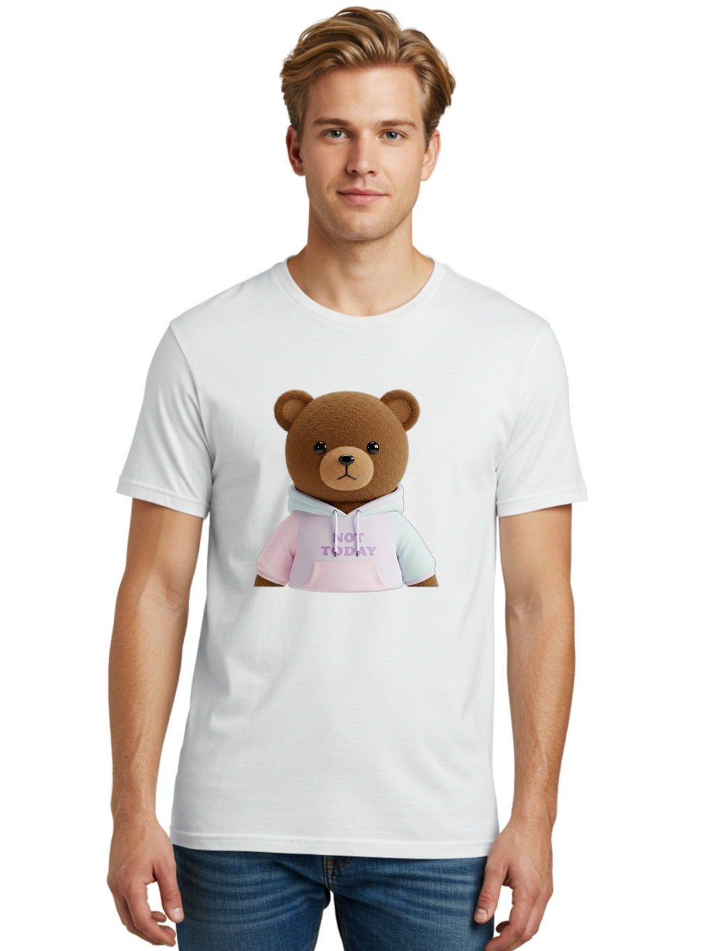Not-Today-Teddy-Bear Men'S Graphic Tee, 100% Cotton, Comfortable Casual Summer Wear, Machine Washable, Vintage Camera, Old Camera, Antique Camera, Black Camera, Classic Photography, Photography Equipment, Nostalgic Device, Film Camera, Bak973