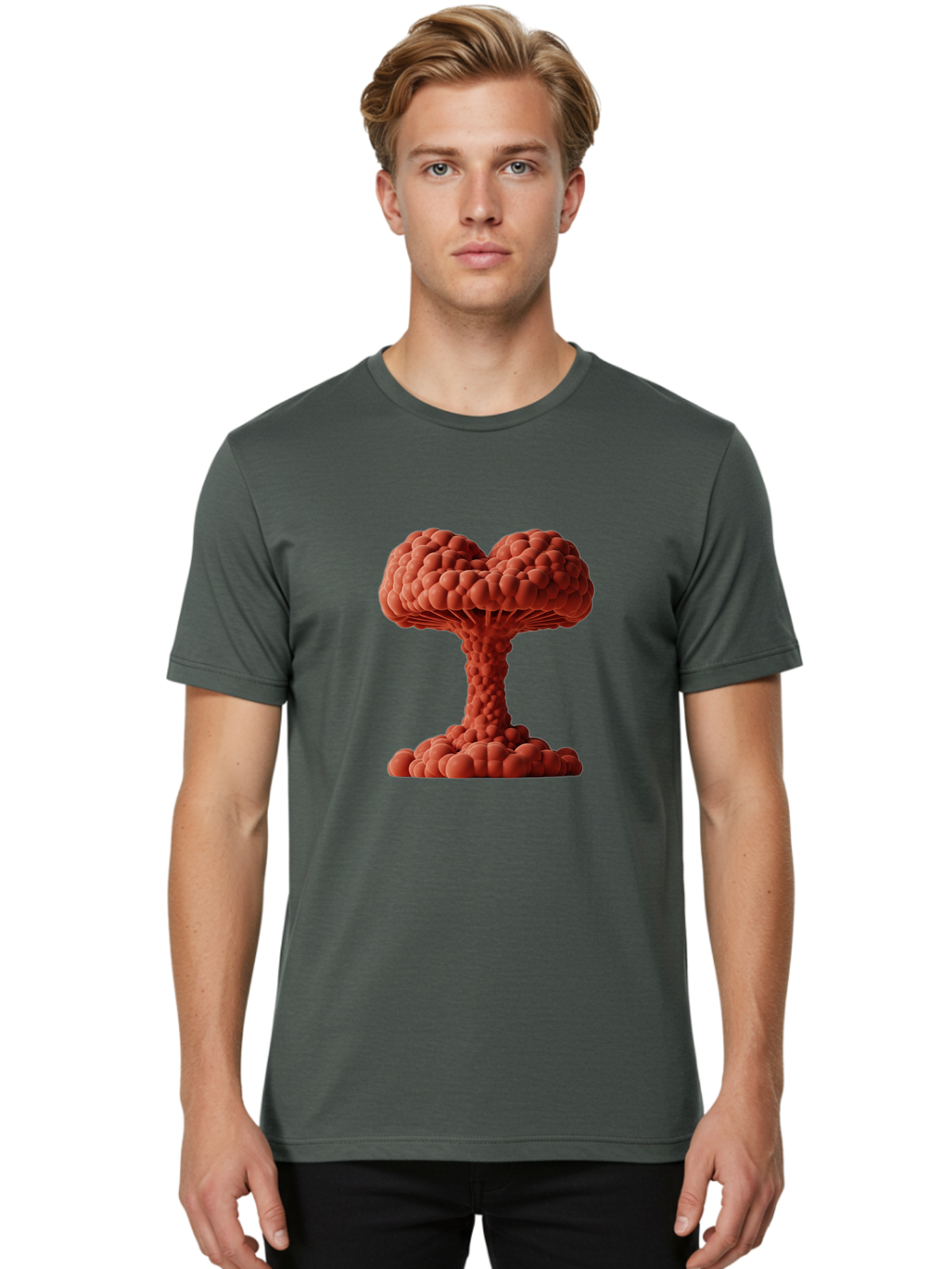 Nuclear-Explosion-2 Men'S Graphic Tee, 100% Cotton, Comfortable Casual Summer Wear, Machine Washable, Vintage Camera, Old Camera, Antique Camera, Black Camera, Classic Photography, Photography Equipment, Nostalgic Device, Film Camera, Bak977