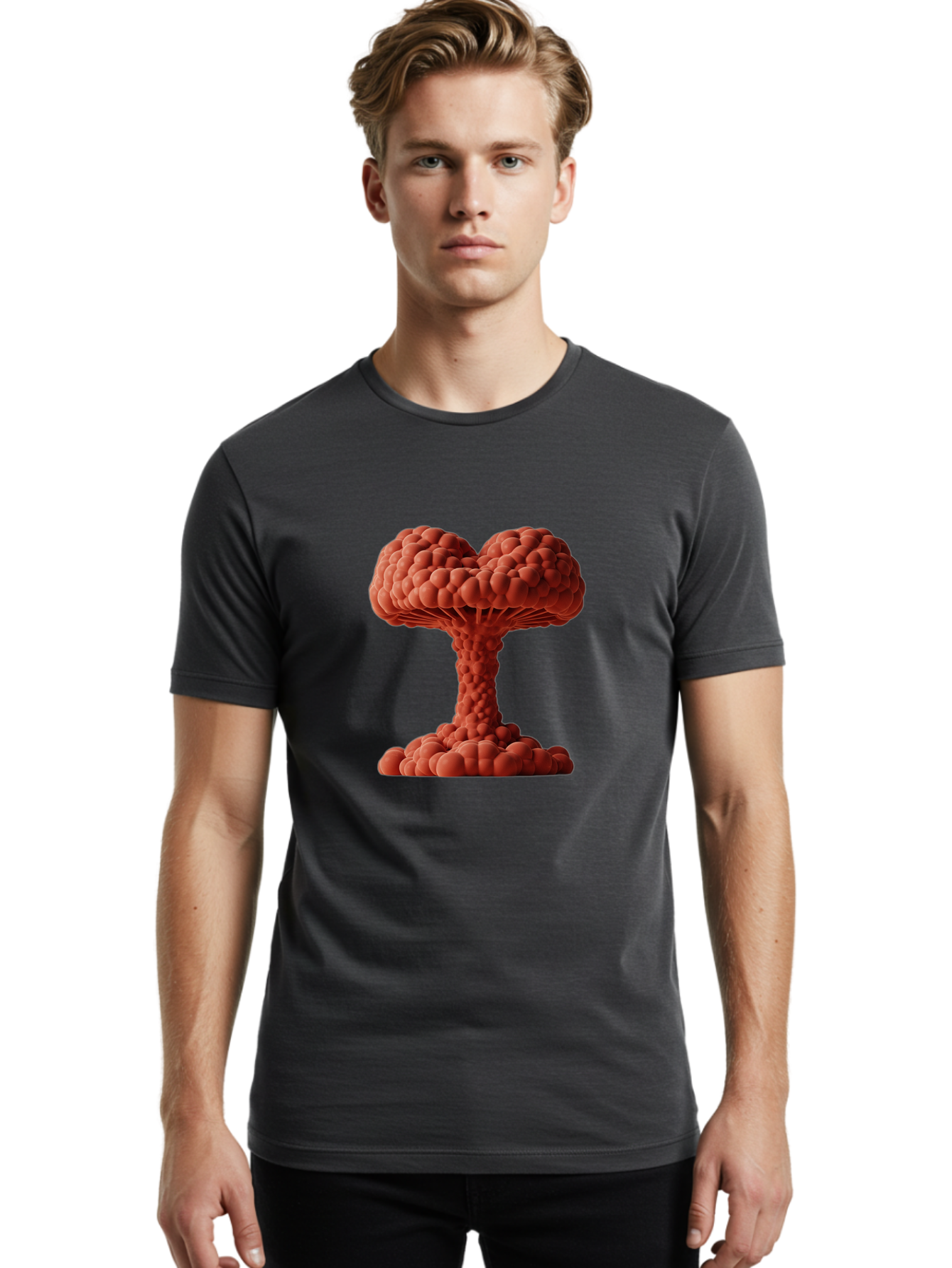 Nuclear-Explosion-2 Men'S Graphic Tee, 100% Cotton, Comfortable Casual Summer Wear, Machine Washable, Vintage Camera, Old Camera, Antique Camera, Black Camera, Classic Photography, Photography Equipment, Nostalgic Device, Film Camera, Bak977