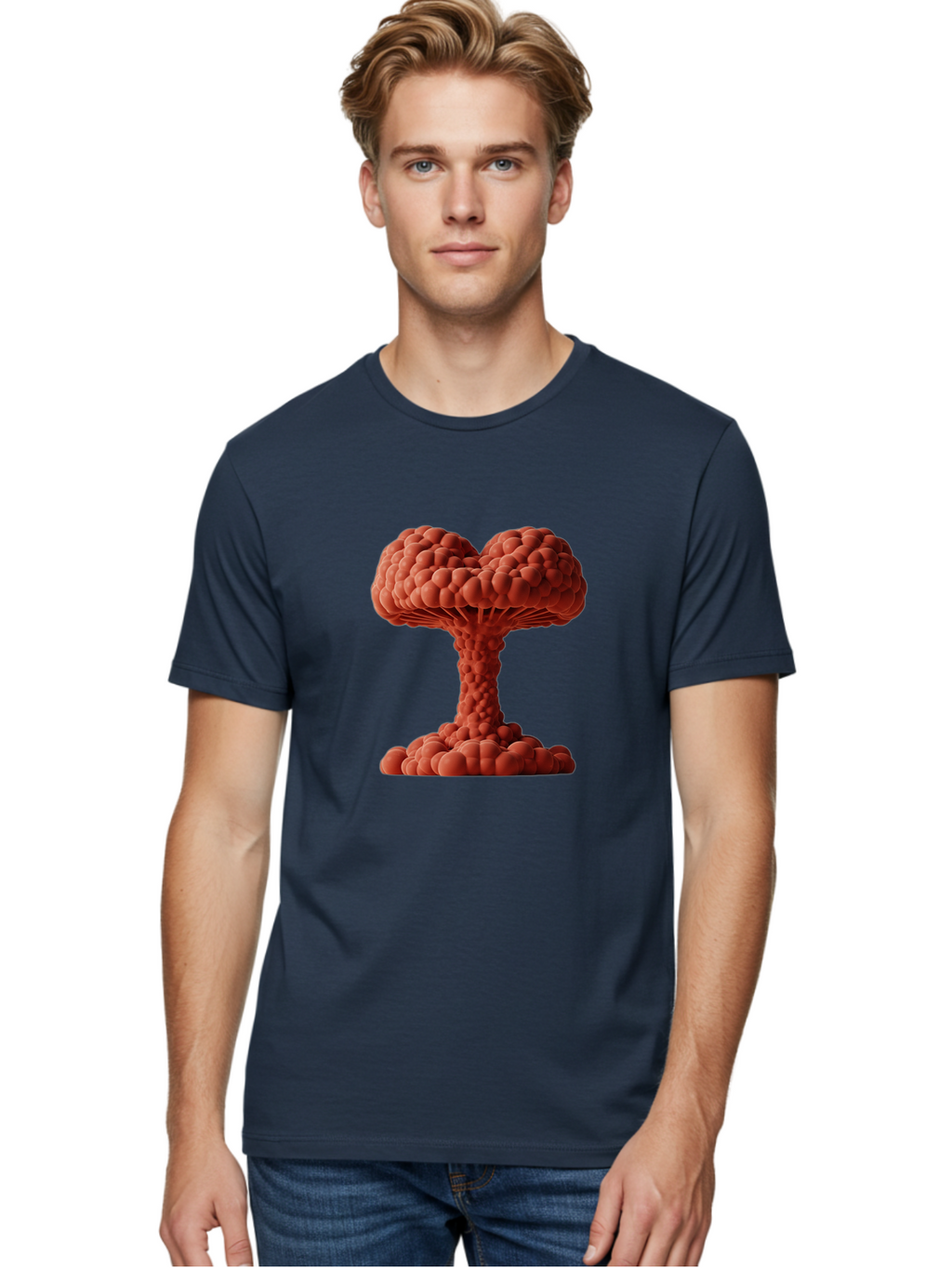 Nuclear-Explosion-2 Men'S Graphic Tee, 100% Cotton, Comfortable Casual Summer Wear, Machine Washable, Vintage Camera, Old Camera, Antique Camera, Black Camera, Classic Photography, Photography Equipment, Nostalgic Device, Film Camera, Bak977