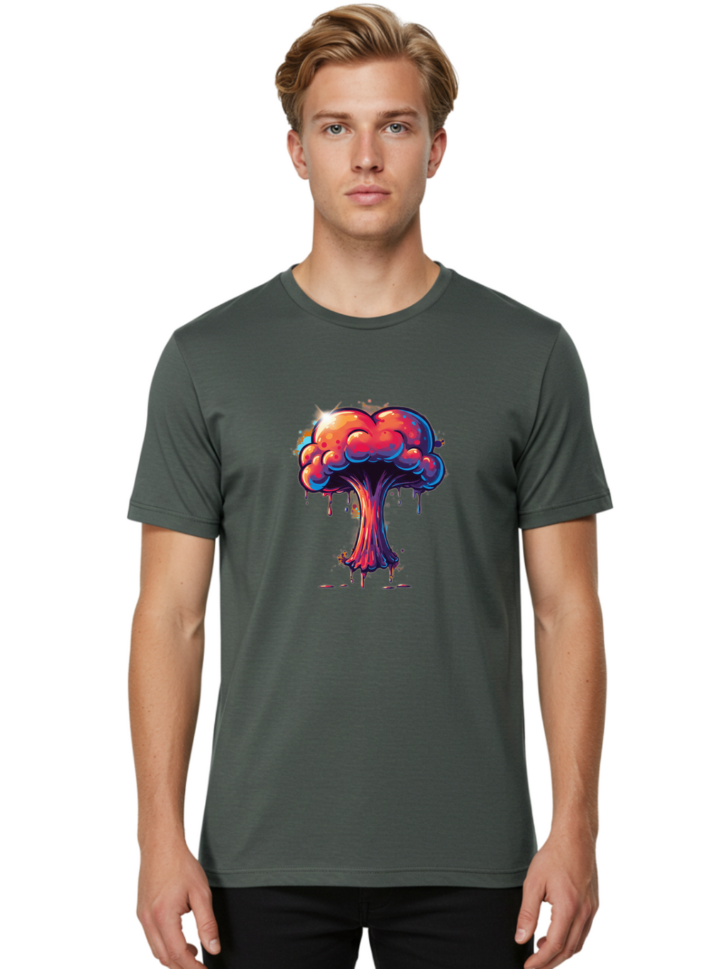 Nuclear-Explosion-3 Men'S Graphic Tee, 100% Cotton, Comfortable Casual Summer Wear, Machine Washable, Vintage Camera, Old Camera, Antique Camera, Black Camera, Classic Photography, Photography Equipment, Nostalgic Device, Film Camera, Bak978