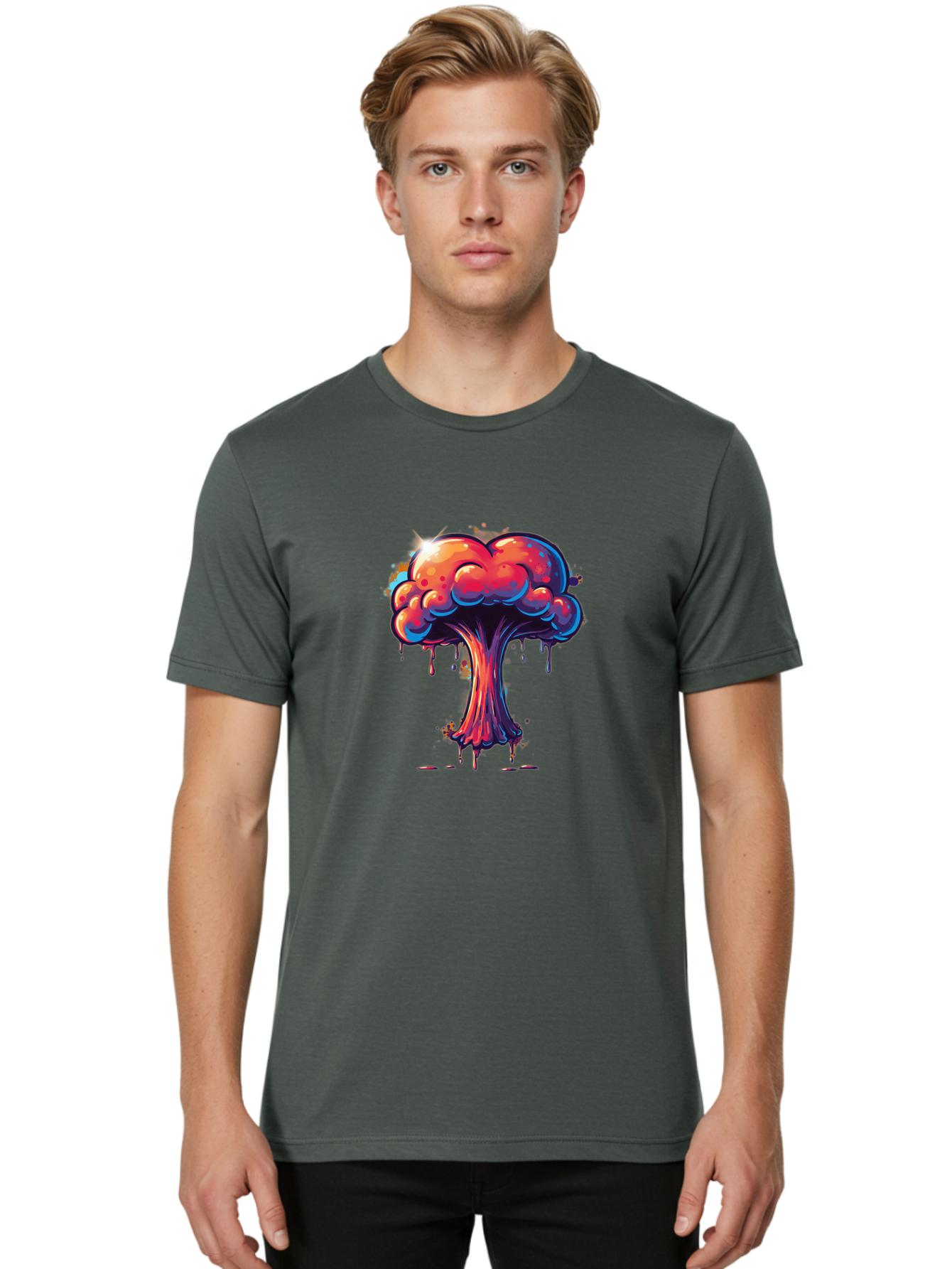 Nuclear-Explosion-3 Men'S Graphic Tee, 100% Cotton, Comfortable Casual Summer Wear, Machine Washable, Vintage Camera, Old Camera, Antique Camera, Black Camera, Classic Photography, Photography Equipment, Nostalgic Device, Film Camera, Bak978