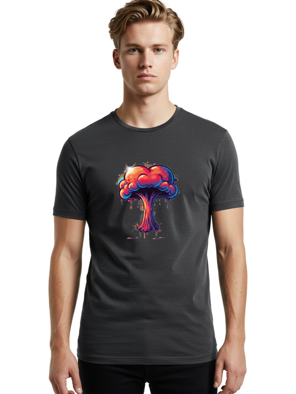 Nuclear-Explosion-3 Men'S Graphic Tee, 100% Cotton, Comfortable Casual Summer Wear, Machine Washable, Vintage Camera, Old Camera, Antique Camera, Black Camera, Classic Photography, Photography Equipment, Nostalgic Device, Film Camera, Bak978